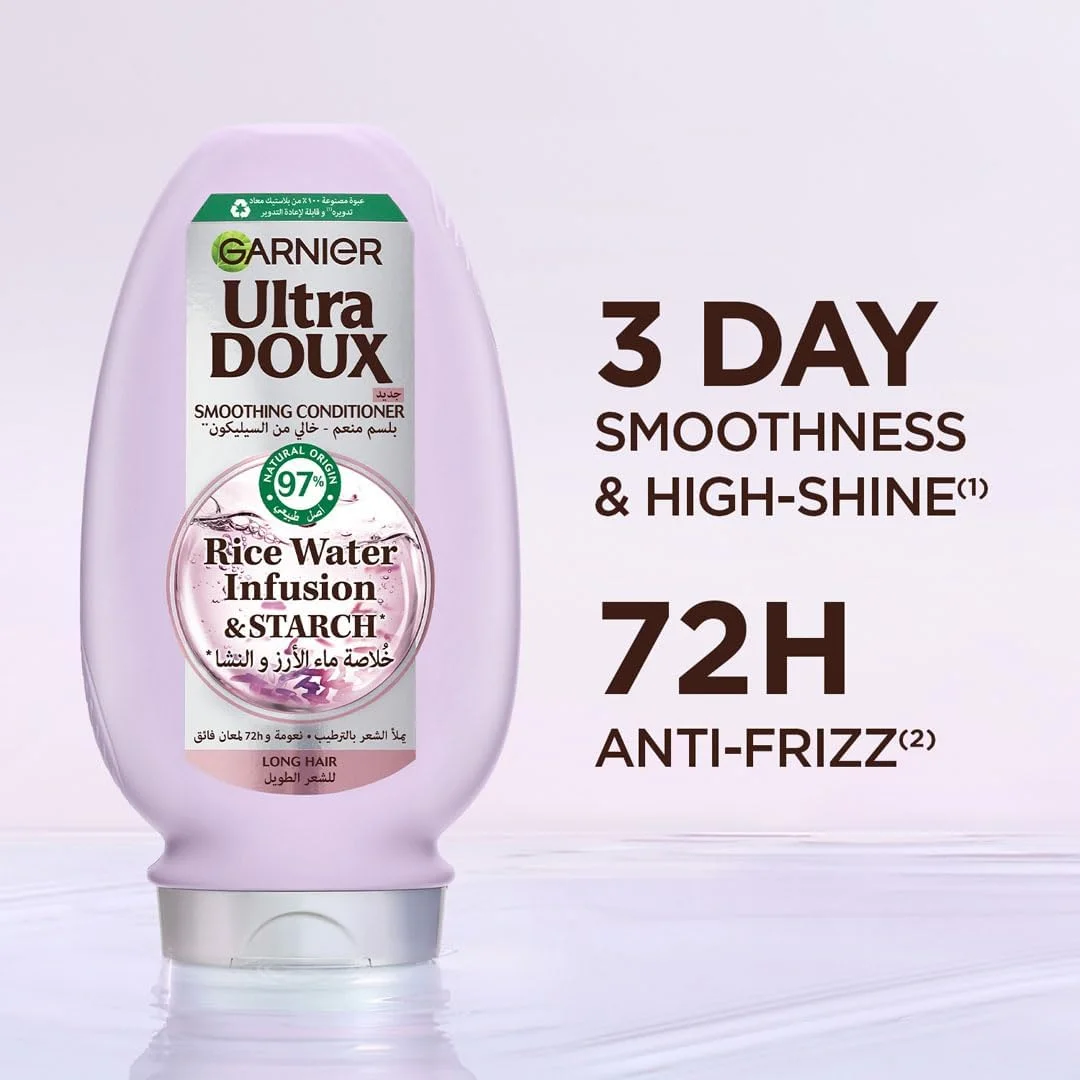 نرم کننده مو گارنیه Ultra Doux حاوی آب برنج، 360 میلی لیتر نرم کننده مو گارنیه Ultra Doux حاوی آب برنج، 360 میلی لیتر