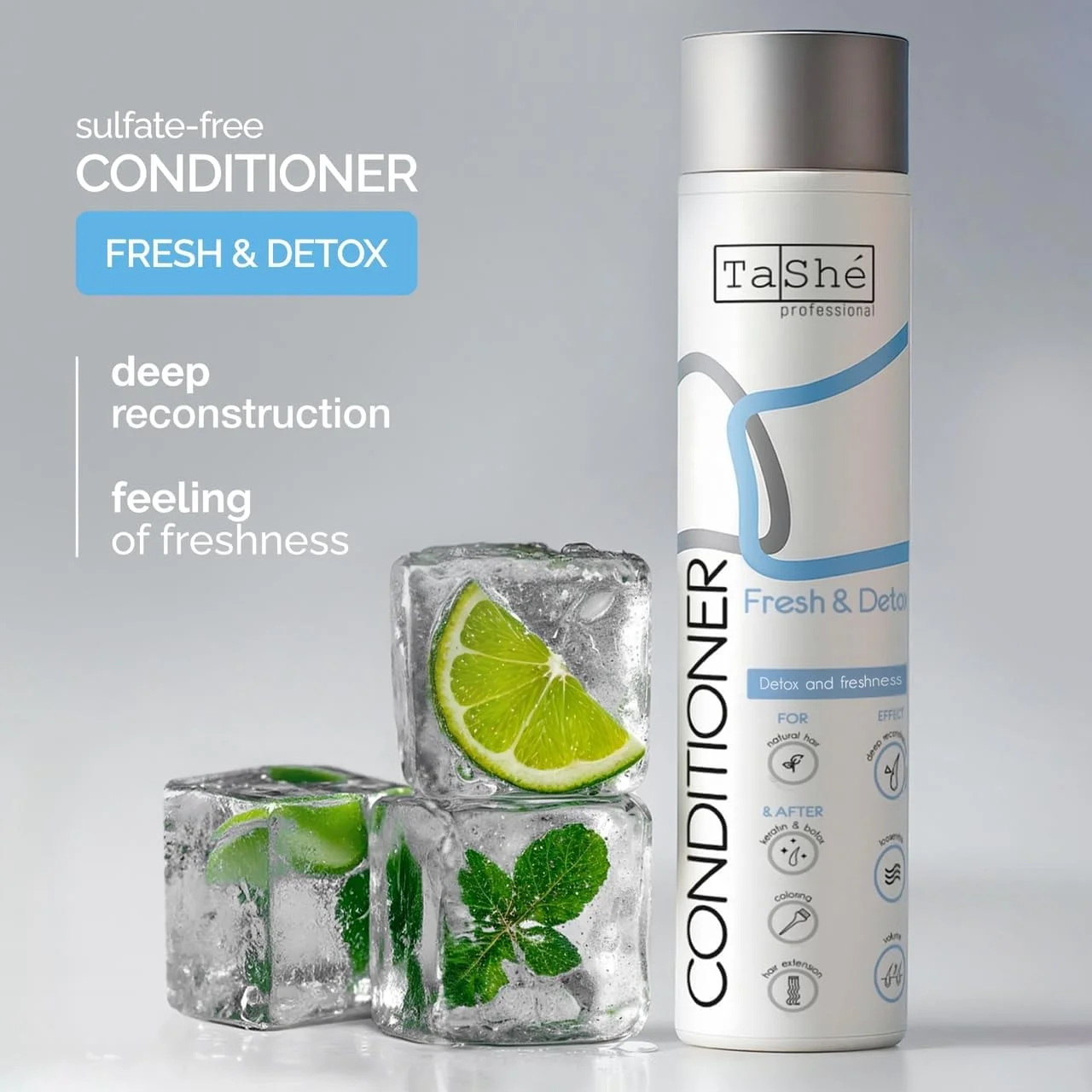 نرم کننده مو فلاریو "FRESH & DETOX" 300 میلی لیتر، ترمیم عمقی و مراقبت ملایم، محافظت از مو در برابر آسیب های خارجی، موهای ابریشمی و حجیم، مناسب برای انواع مو توسط تاشه پروفشنال