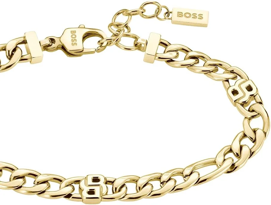 دستبند زنانه BOSS Jewelry مدل Double B Infinity Link استیل ضد زنگ و طلای زرد دستبند زنانه BOSS Jewelry مدل Double B Infinity Link استیل ضد زنگ و طلای زرد