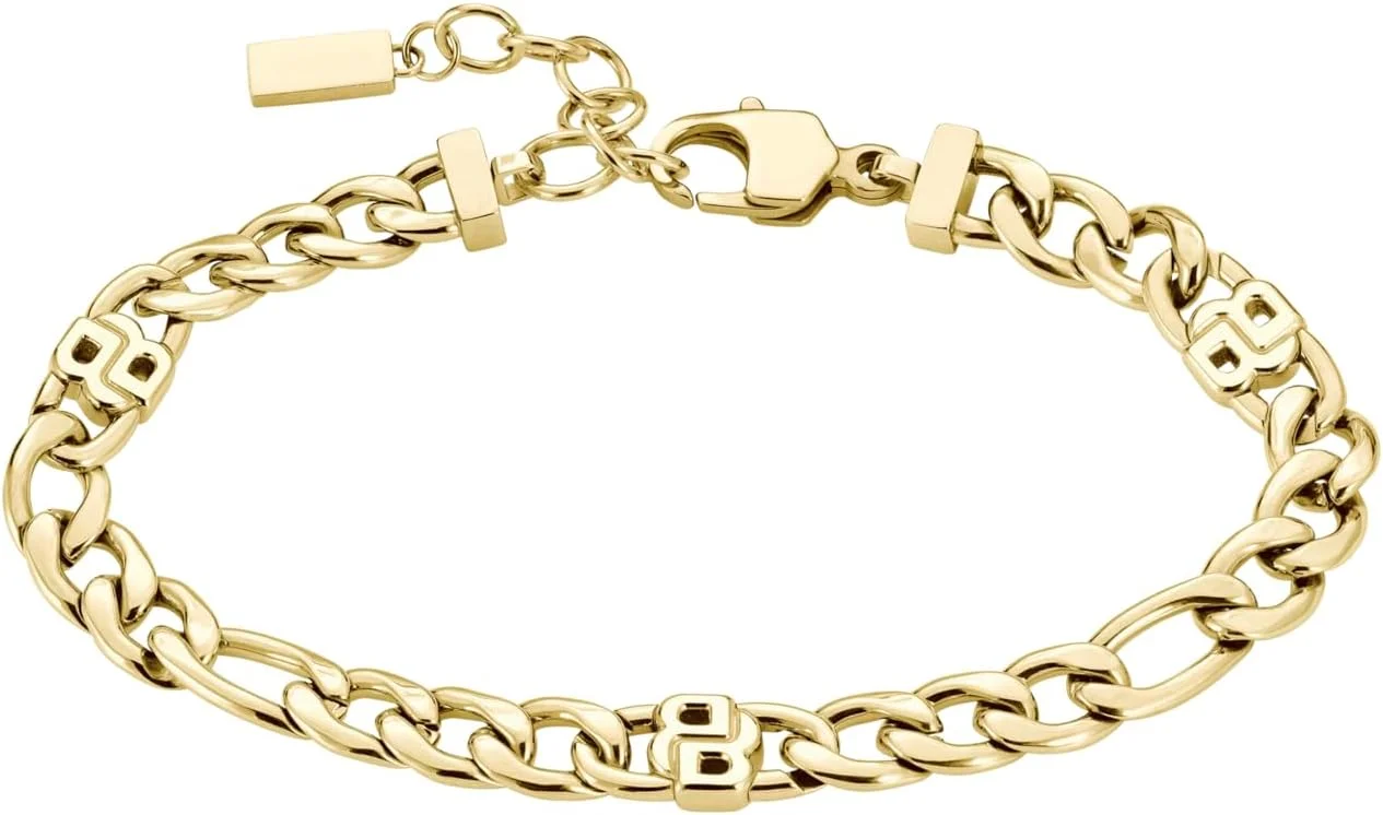 دستبند زنانه BOSS Jewelry مدل Double B Infinity Link استیل ضد زنگ و طلای زرد دستبند زنانه BOSS Jewelry مدل Double B Infinity Link استیل ضد زنگ و طلای زرد