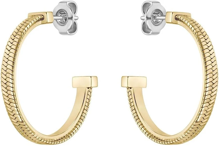 گوشواره زنانه استیل طلایی نازک با روکش یونی BOSS Zia - مدل 1580483