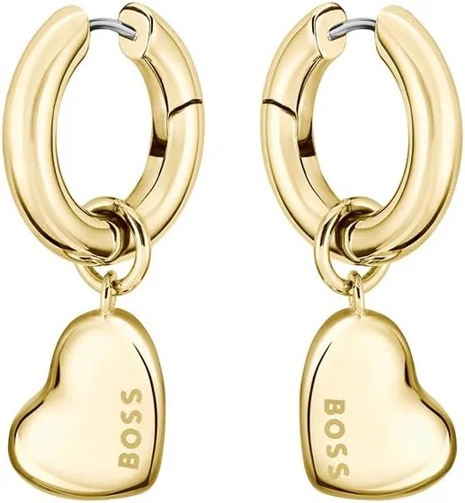 گوشواره زنانه BOSS Jewelry مدل Honey Love استیل و طلایی