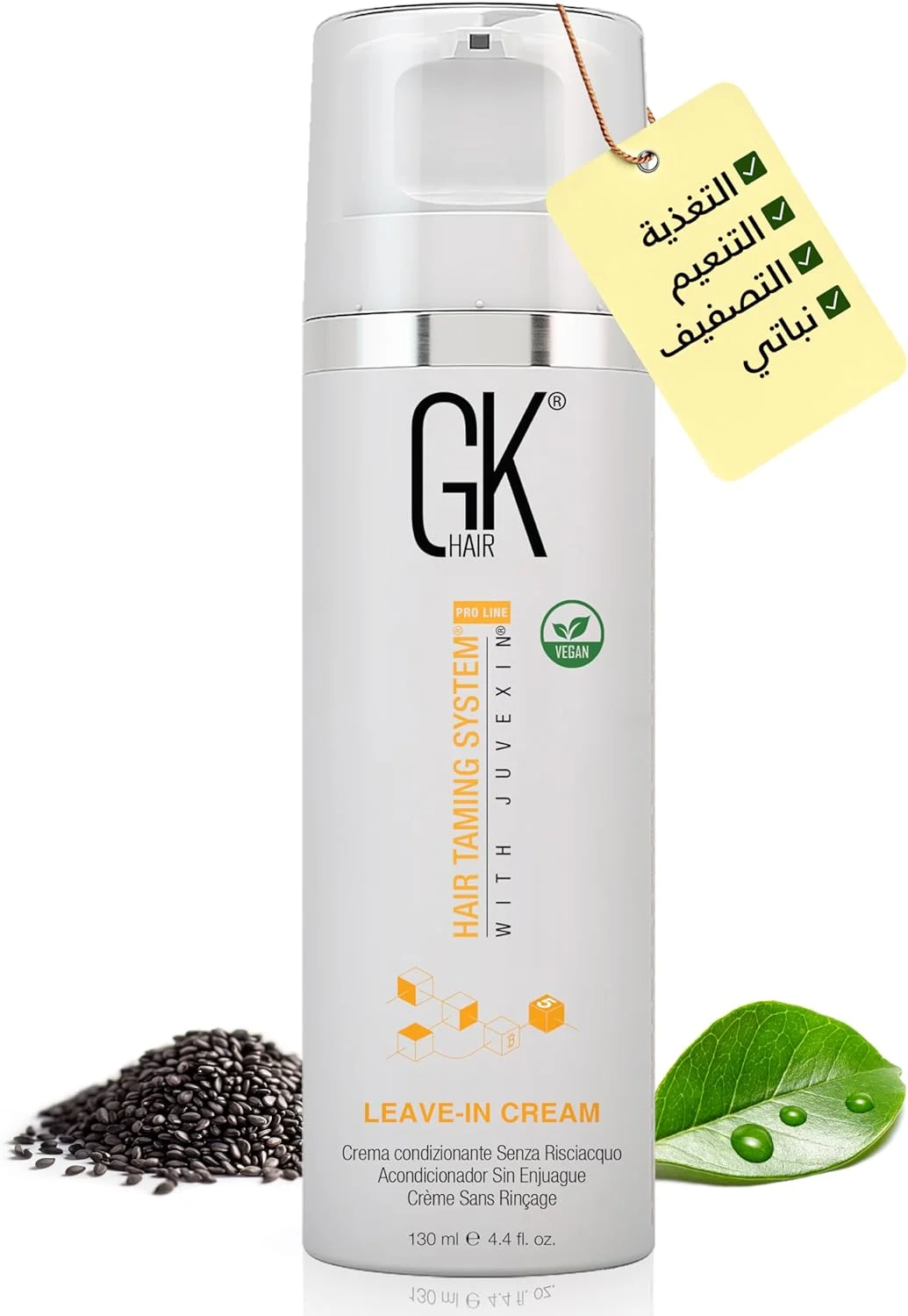 کرم نرم کننده مو بدون نیاز به آبکشی گلوبال کراتین جی کی هیر (130 میلی لیتر) برای باز کردن گره، صاف کردن، تقویت، مرطوب کردن و کنترل وز مو، مناسب برای موهای خشک و آسیب دیده - بدون سولفات برای انواع مو