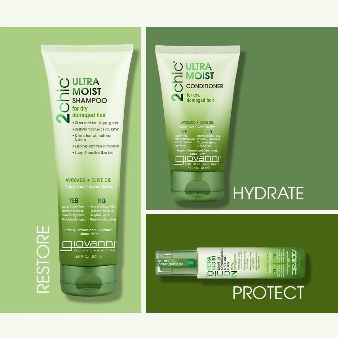 الکسیر حالت دهنده و نرم کننده موی سر جووانی 2chic فوق مرطوب کننده، 118 میلی لیتر الکسیر حالت دهنده و نرم کننده موی سر جووانی 2chic فوق مرطوب کننده، 118 میلی لیتر