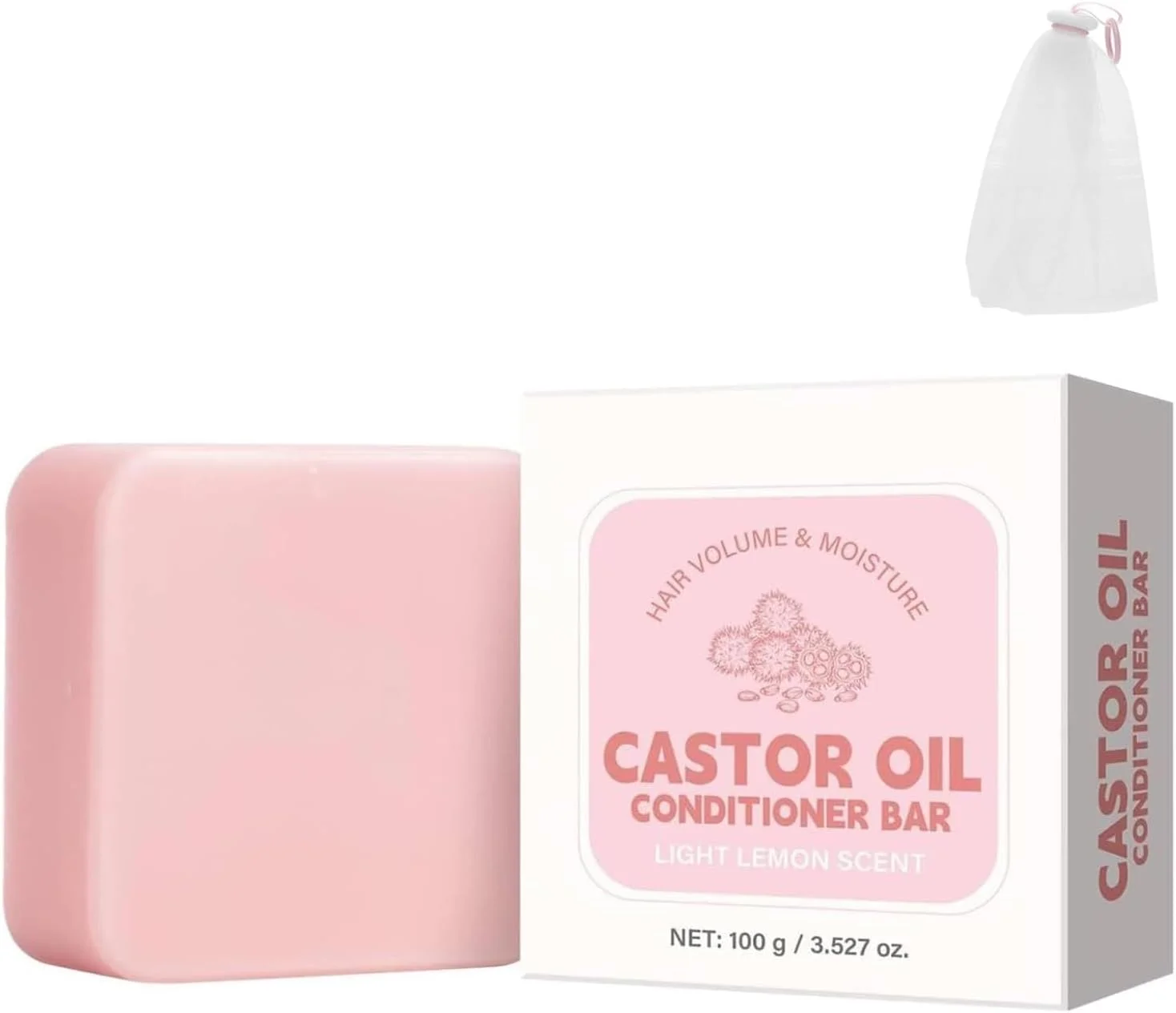 نرم کننده مو روغن کرچک، نرم کننده عمیق طبیعی مغذی و تسکین دهنده، شامپوهای میله ای جامد، مرطوب کننده، نرم کننده موهای خشک آسیب دیده، تمیز کننده و کاهش دهنده وز، برای انواع مو (1 عدد)