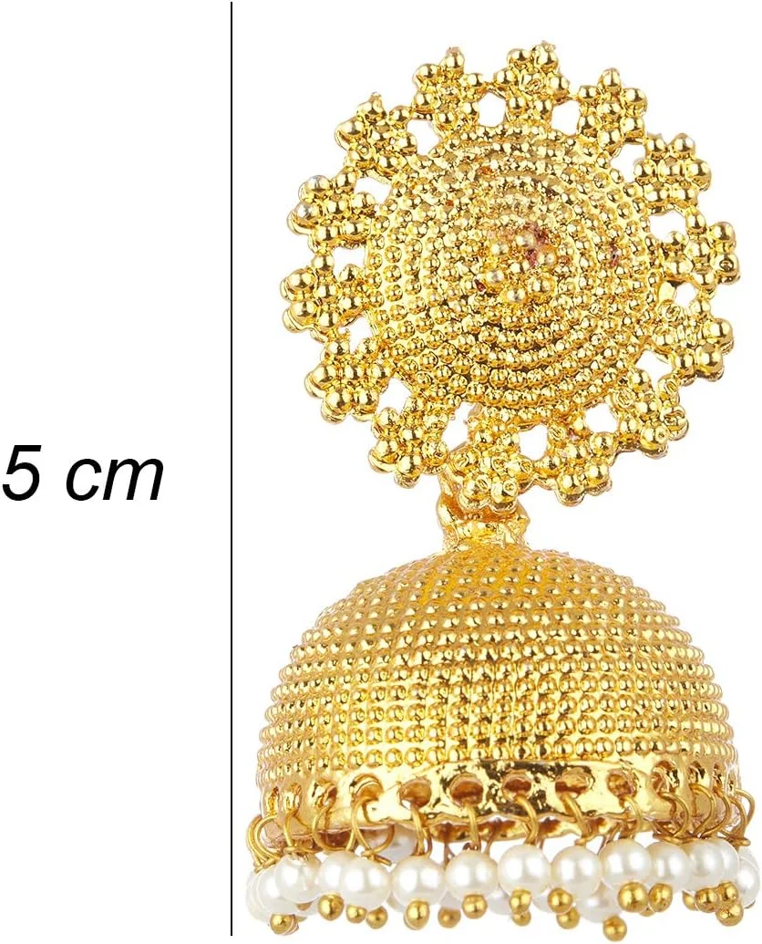 گوشواره زنانه ژوپینگ طرح جومکی سنتی آبکاری طلا گوشواره زنانه ژوپینگ طرح جومکی سنتی آبکاری طلا