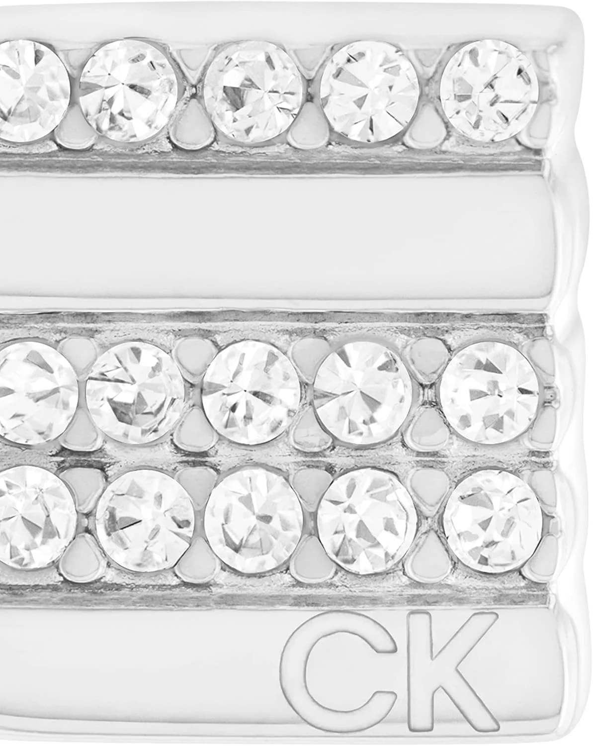 گوشواره های میخی زنانه استیل و کریستال کلوین کلاین: طراحی هندسی ظریف و جذاب