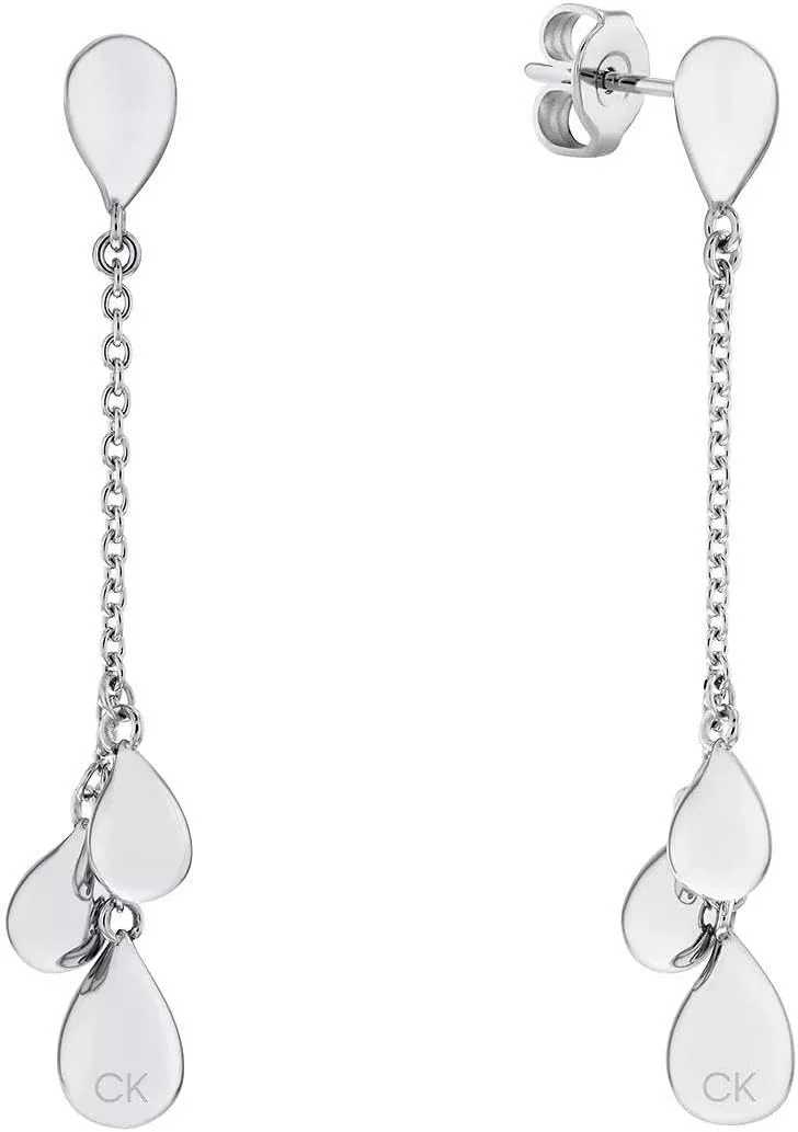 گوشواره آویز زنانه کالوین کلاین مدل SCULPTURED DROPS - 35000068 سایز One Size