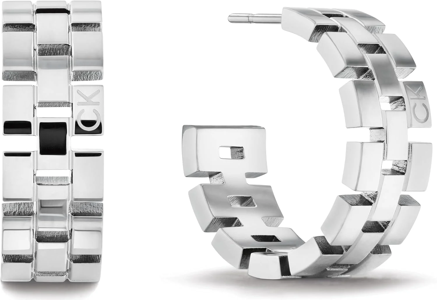 گوشواره های کرئول زنانه کالوین کلاین مدل GEOMETRIC