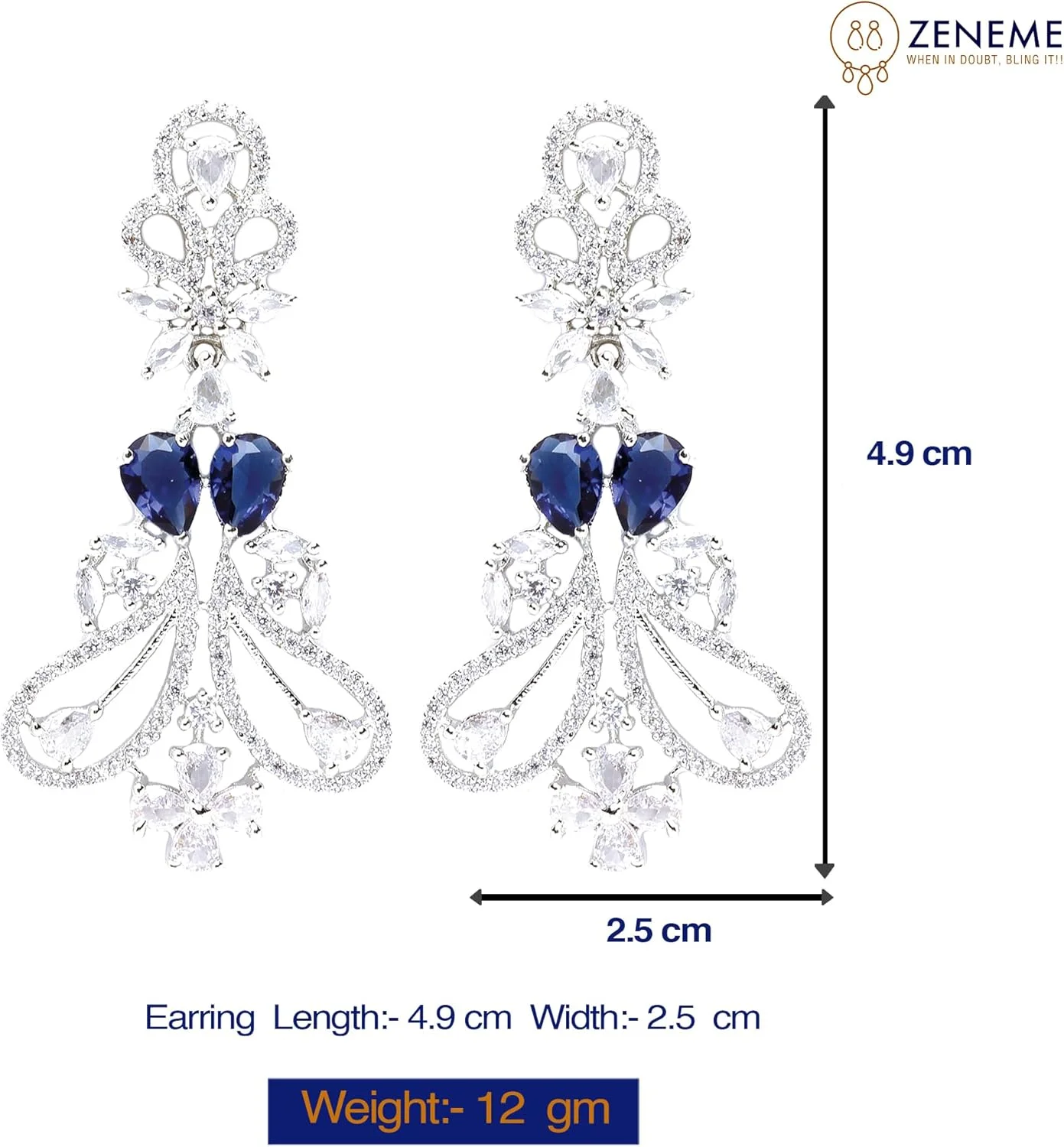 گوشواره های آویز طرح بته جقه نگین دار با روکش رودیوم و الماس آمریکایی زنانه و دخترانه (سرمه ای و سفید) گوشواره های آویز طرح بته جقه نگین دار با روکش رودیوم و الماس آمریکایی زنانه و دخترانه (سرمه ای و سفید)