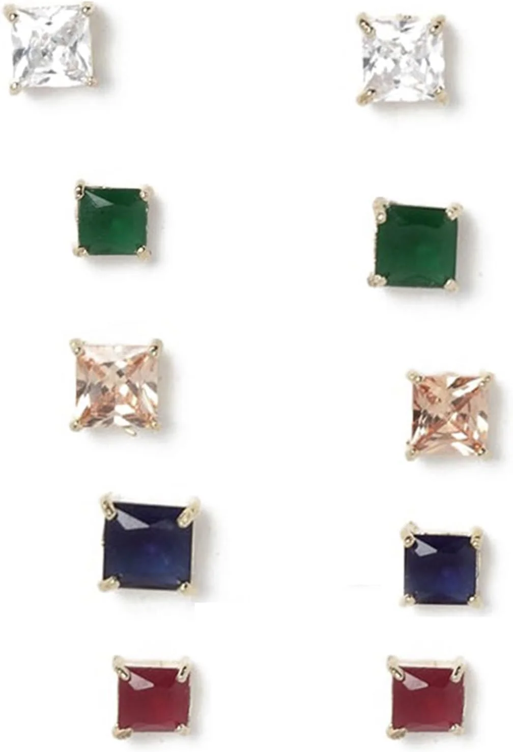 گوشواره های میخی زنانه زنم مدل هندسی با روکش طلایی