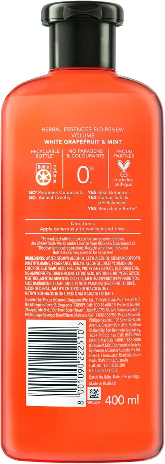 نرم کننده مو هربال اسنسز گریپ فروت سفید و نعناع 400 میلی لیتر نرم کننده مو هربال اسنسز گریپ فروت سفید و نعناع 400 میلی لیتر