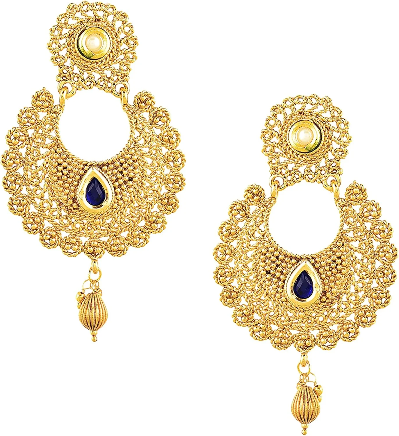 گوشواره زنانه Zeneme طرح چندبالی آویز، روکش طلایی، شیک و جذاب