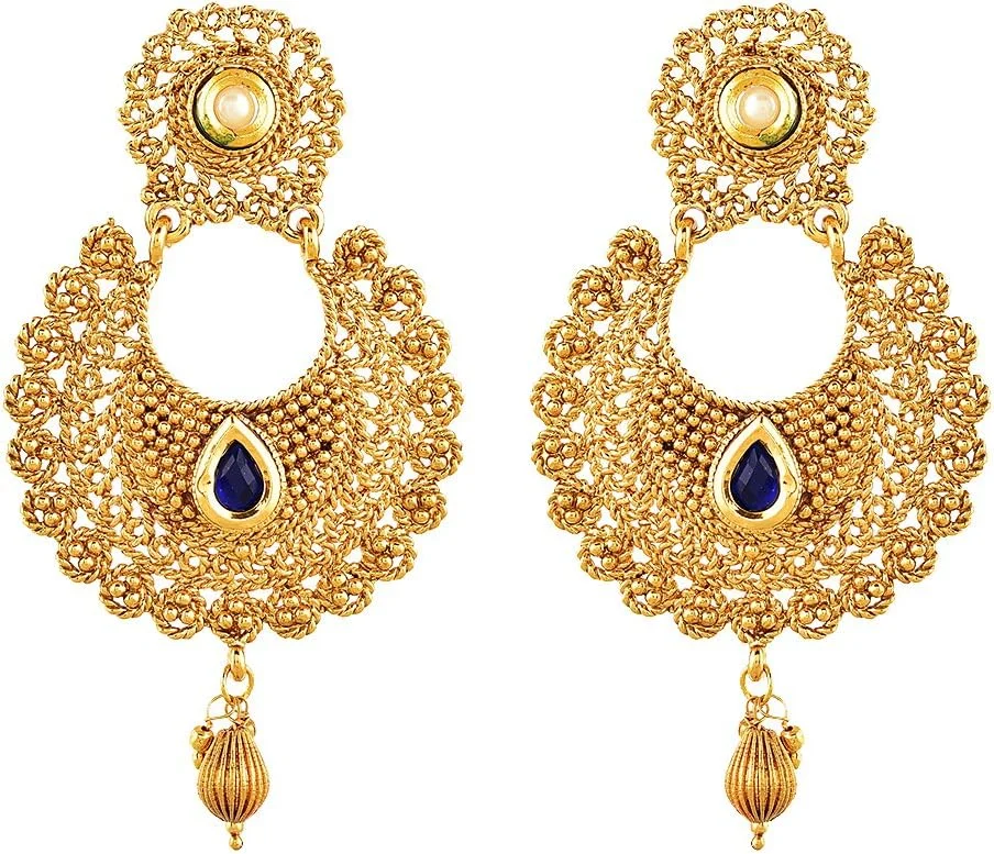 گوشواره زنانه Zeneme طرح چندبالی آویز، روکش طلایی، شیک و جذاب