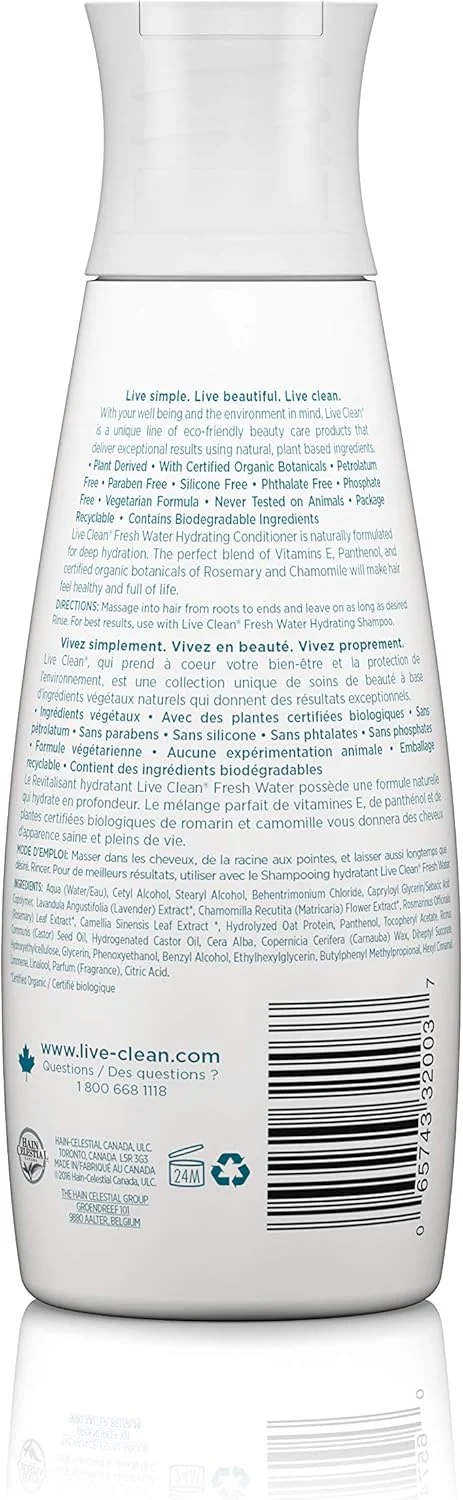 نرم کننده آبرسان مو با رایحه آب تازه لایو کلین، 350 میلی لیتر