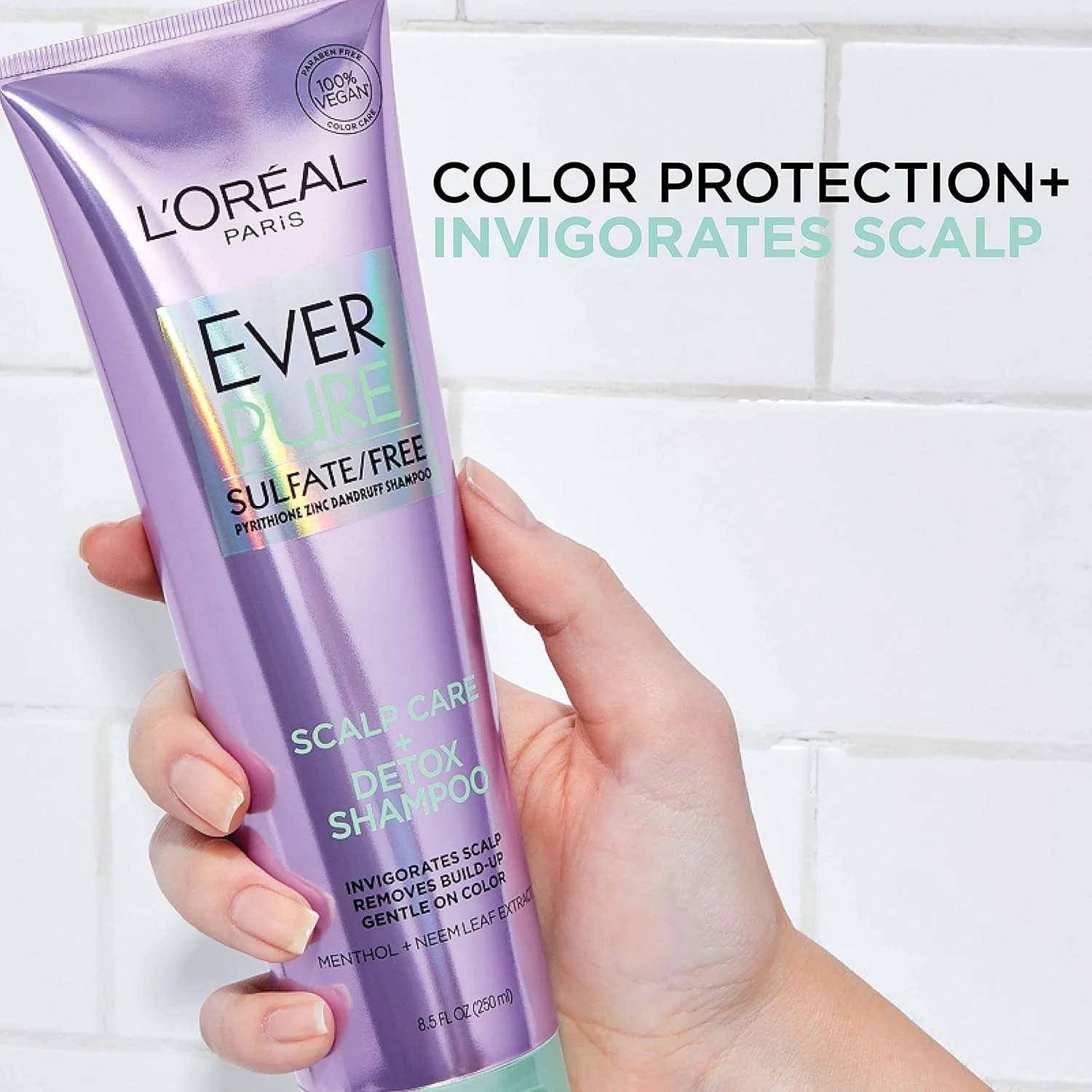 لورآل پاریس (نرم کننده) - نرم کننده فاقد سولفات EverPure Scalp Care + Detox برای موهای رنگ شده، شاداب کننده پوست سر و احیا کننده رطوبت، منتول و عصاره برگ چریش، 251 میلی لیتر لورآل پاریس (نرم کننده) - نرم کننده فاقد سولفات EverPure Scalp Care + Detox برای موهای رنگ شده، شاداب کننده پوست سر و احیا کننده رطوبت، منتول و عصاره برگ چریش، 251 میلی لیتر