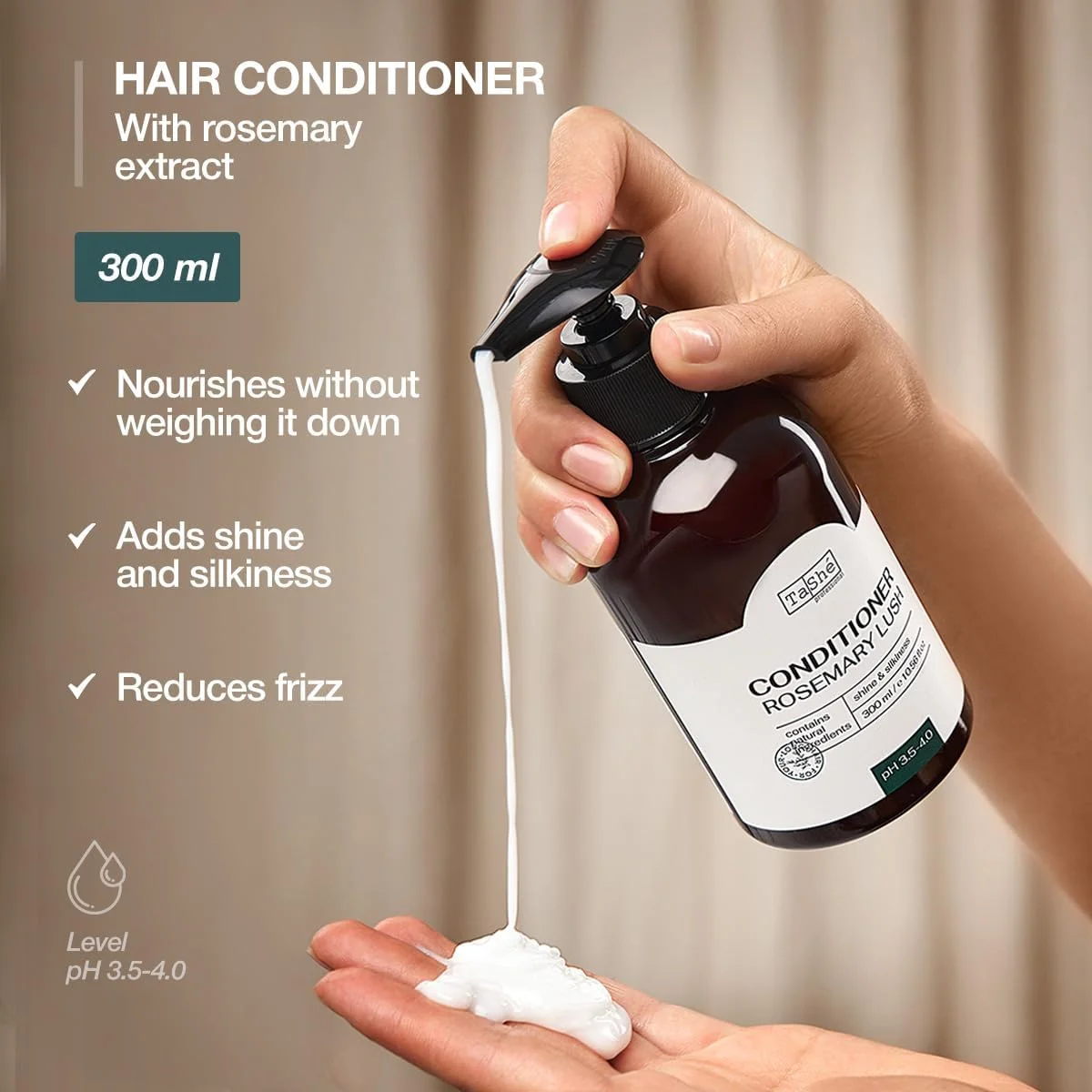 نرم کننده مو رزماری و بیوتین TaShe - حجم 300 میلی لیتر نرم کننده مو رزماری و بیوتین TaShe - حجم 300 میلی لیتر