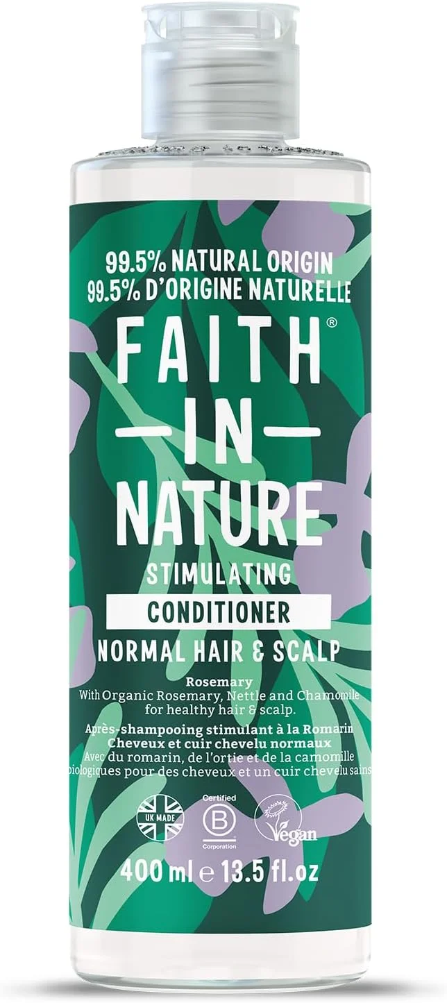 نرم کننده طبیعی رزماری Faith In Nature، متعادل کننده، وگان و بدون تست حیوانی، بدون SLS یا پارابن، برای موهای معمولی تا چرب، 400 میلی لیتر