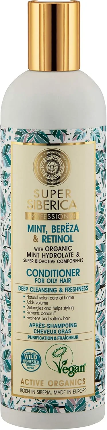 نرم کننده موهای چرب ناتورا Siberica Super Mint، bereza و رتینول، 400 میلی لیتر نرم کننده موهای چرب ناتورا Siberica Super Mint، bereza و رتینول، 400 میلی لیتر