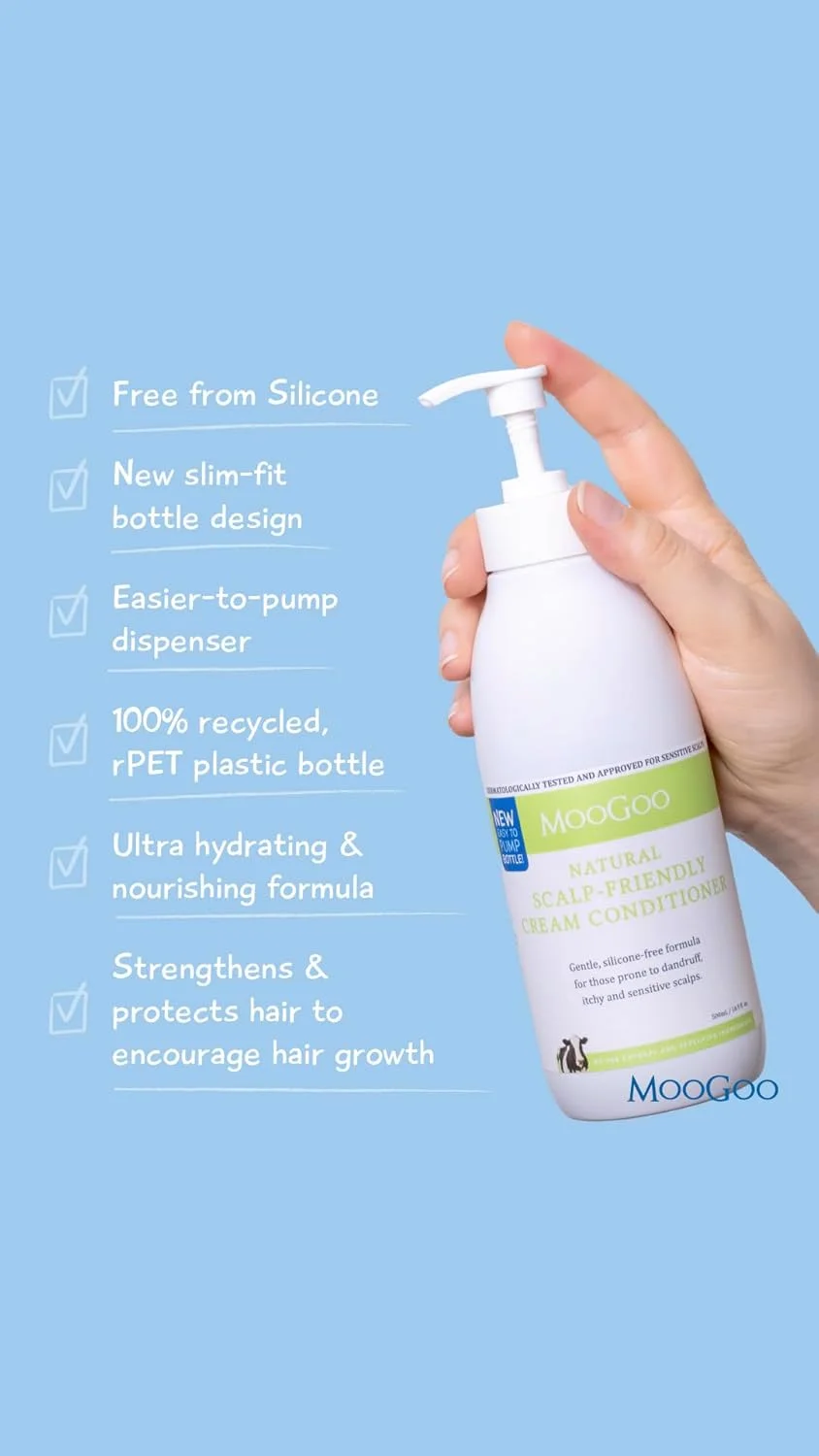 نرم کننده کرمی موگو - برای پوست سر مستعد خارش، خشکی، اگزما، پسوریازیس و شوره سر - فاقد SLS، سیلیکون، سولفات و پارابن - فرمول طبیعی و ملایم - 500 میلی لیتر