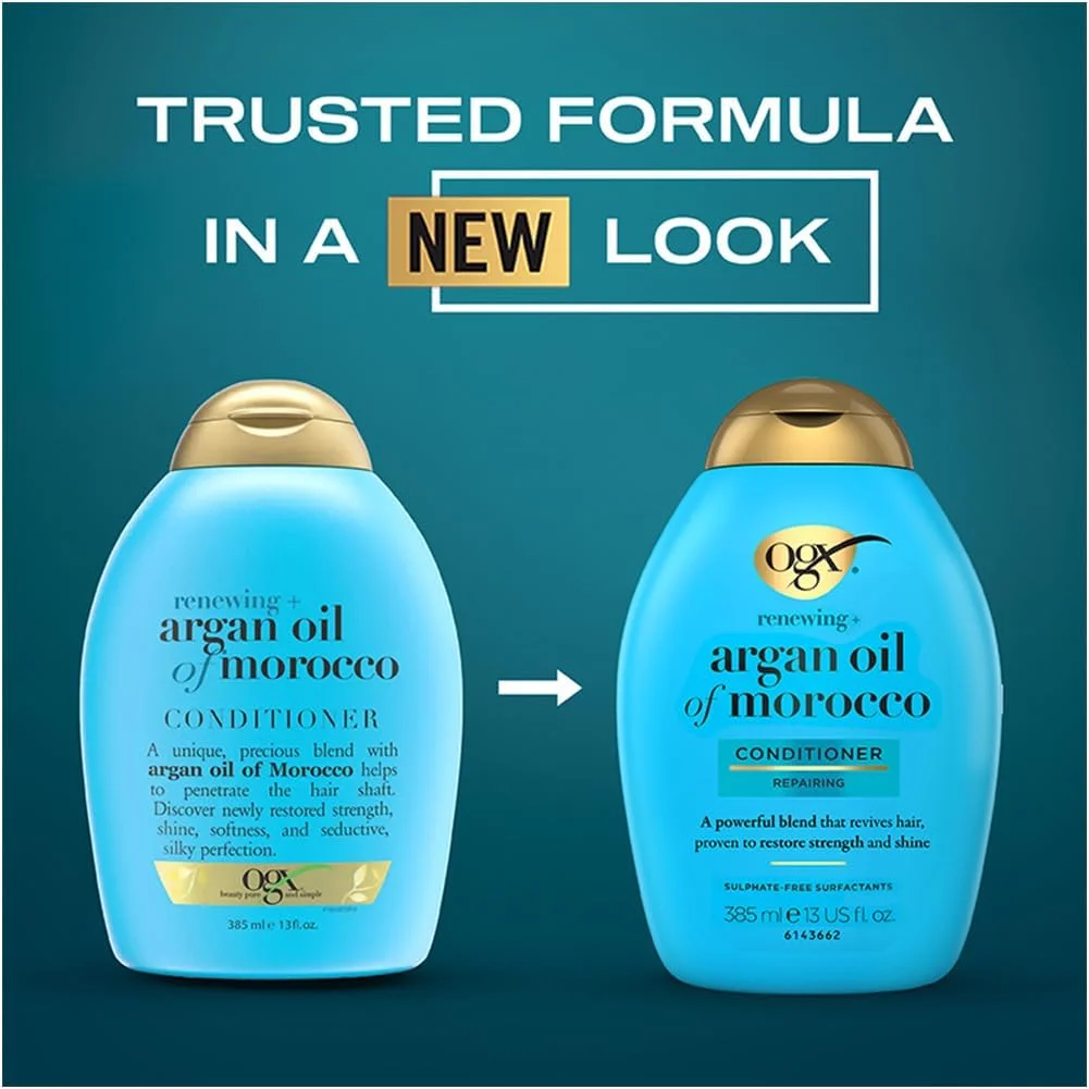 نرم کننده مو روغن آرگان مراکشی او جی ایکس، فرمول ملایم و متعادل با PH جدید، بدون سولفات، 385 میلی لیتر، غنی شده با روغن آرگان مراکشی برای موهای نرم و ابریشمی نرم کننده مو روغن آرگان مراکشی او جی ایکس، فرمول ملایم و متعادل با PH جدید، بدون سولفات، 385 میلی لیتر، غنی شده با روغن آرگان مراکشی برای موهای نرم و ابریشمی