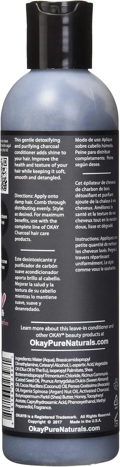 نرم کننده مو زغالی بدون نیاز به آبکشی اوکی، سم زدا و پاک کننده، 236 میلی لیتر