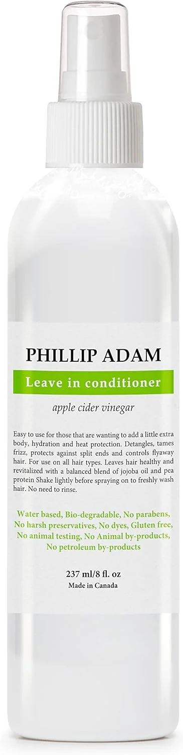 نرم کننده مو بدون نیاز به آبکشی فیلیپ آدام مناسب انواع مو - آبرسان، باز کننده گره، کنترل کننده وز و محافظت در برابر حرارت - ساخته شده با مواد طبیعی - 236 میلی لیتر