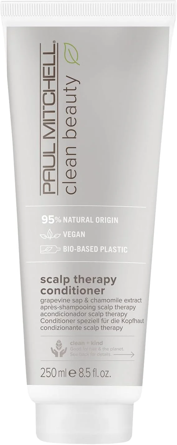نرم کننده پوست سر Paul Mitchell Clean Beauty، نرم کننده ملایم + خنک کننده برای انواع مو، به ویژه پوست سر خشک، چرب + حساس، 250 میلی لیتر