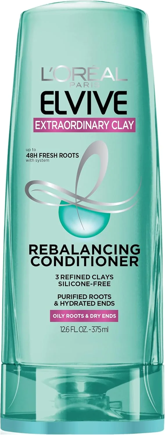 نرم کننده مو لورآل پاریس Elvive Extraordinary Clay Rebalancing، 372 میلی لیتر (بسته بندی ممکن است متفاوت باشد)