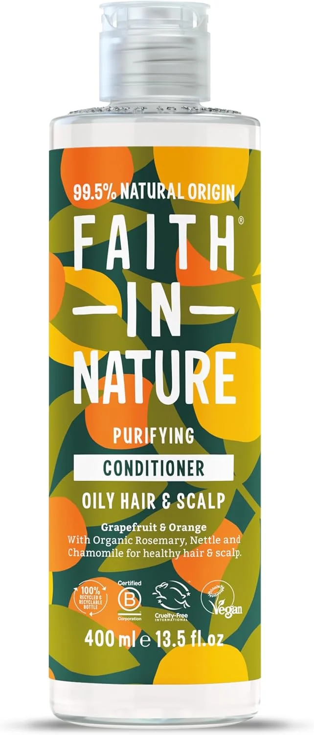 فیث این نیچر | 400 میلی لیتر | نرم کننده پاک کننده | گریپ فروت و پرتقال برای مو و پوست سر چرب | 99.5% منشاء طبیعی | حاوی رزماری، گزنه و بابونه ارگانیک | وگان و بدون تست حیوانی فیث این نیچر | 400 میلی لیتر | نرم کننده پاک کننده | گریپ فروت و پرتقال برای مو و پوست سر چرب | 99.5% منشاء طبیعی | حاوی رزماری، گزنه و بابونه ارگانیک | وگان و بدون تست حیوانی