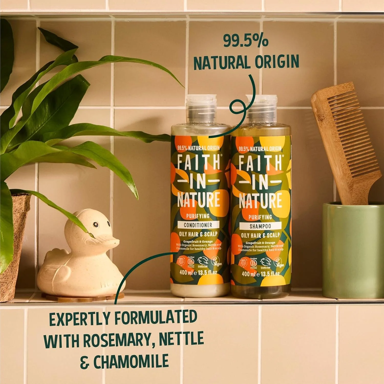 فیث این نیچر | 400 میلی لیتر | نرم کننده پاک کننده | گریپ فروت و پرتقال برای مو و پوست سر چرب | 99.5% منشاء طبیعی | حاوی رزماری، گزنه و بابونه ارگانیک | وگان و بدون تست حیوانی فیث این نیچر | 400 میلی لیتر | نرم کننده پاک کننده | گریپ فروت و پرتقال برای مو و پوست سر چرب | 99.5% منشاء طبیعی | حاوی رزماری، گزنه و بابونه ارگانیک | وگان و بدون تست حیوانی