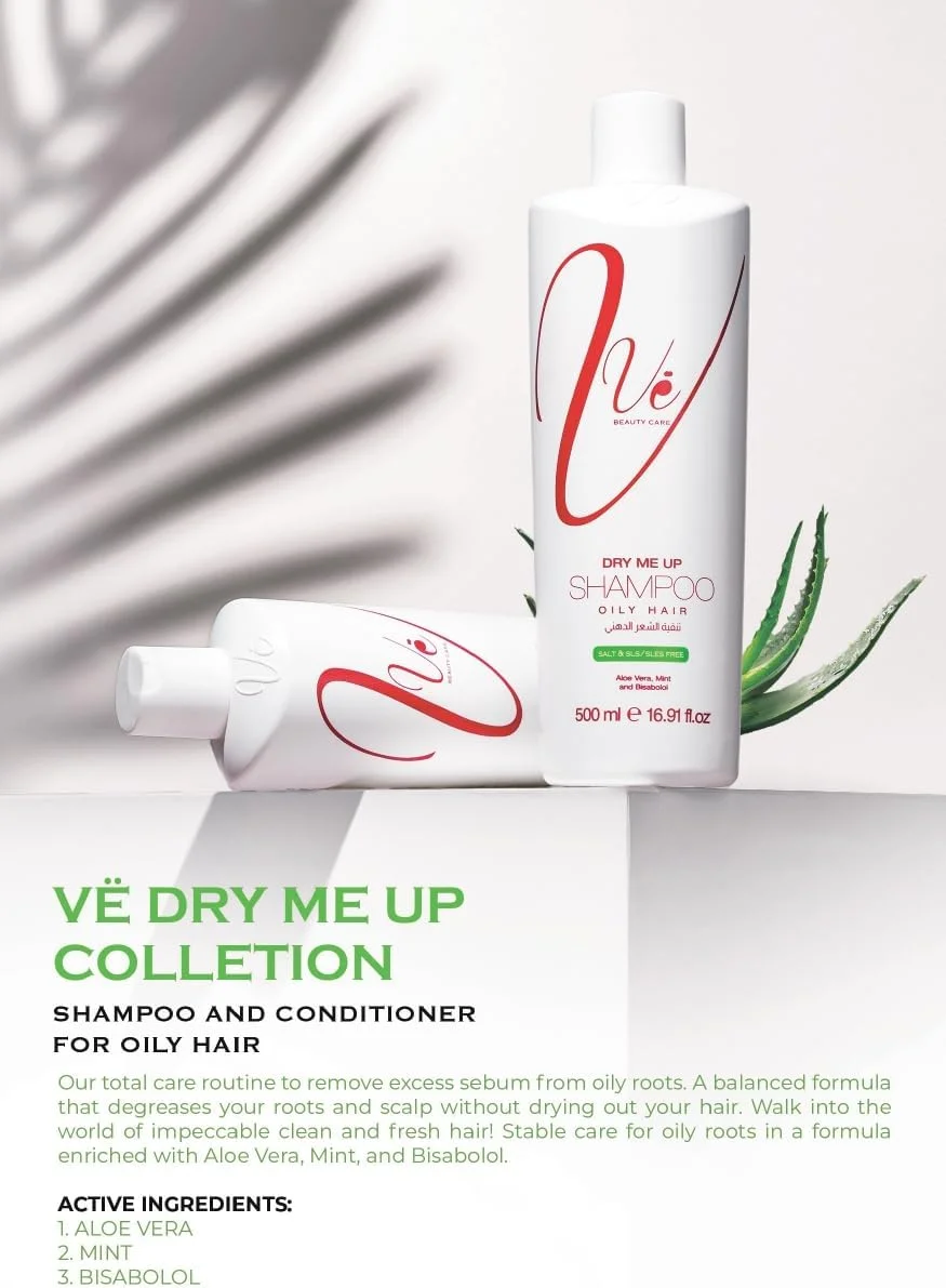 نرم کننده موهای چرب وی بیوتی کر مدل Dry Me Up حجم 300 میلی لیتر - حاوی آلوئه ورا، نعناع و بیزابولول | کنترل چربی، سم زدایی و درخشندگی | فرمول ضد چربی برای موهای شاداب، تمیز و سبک