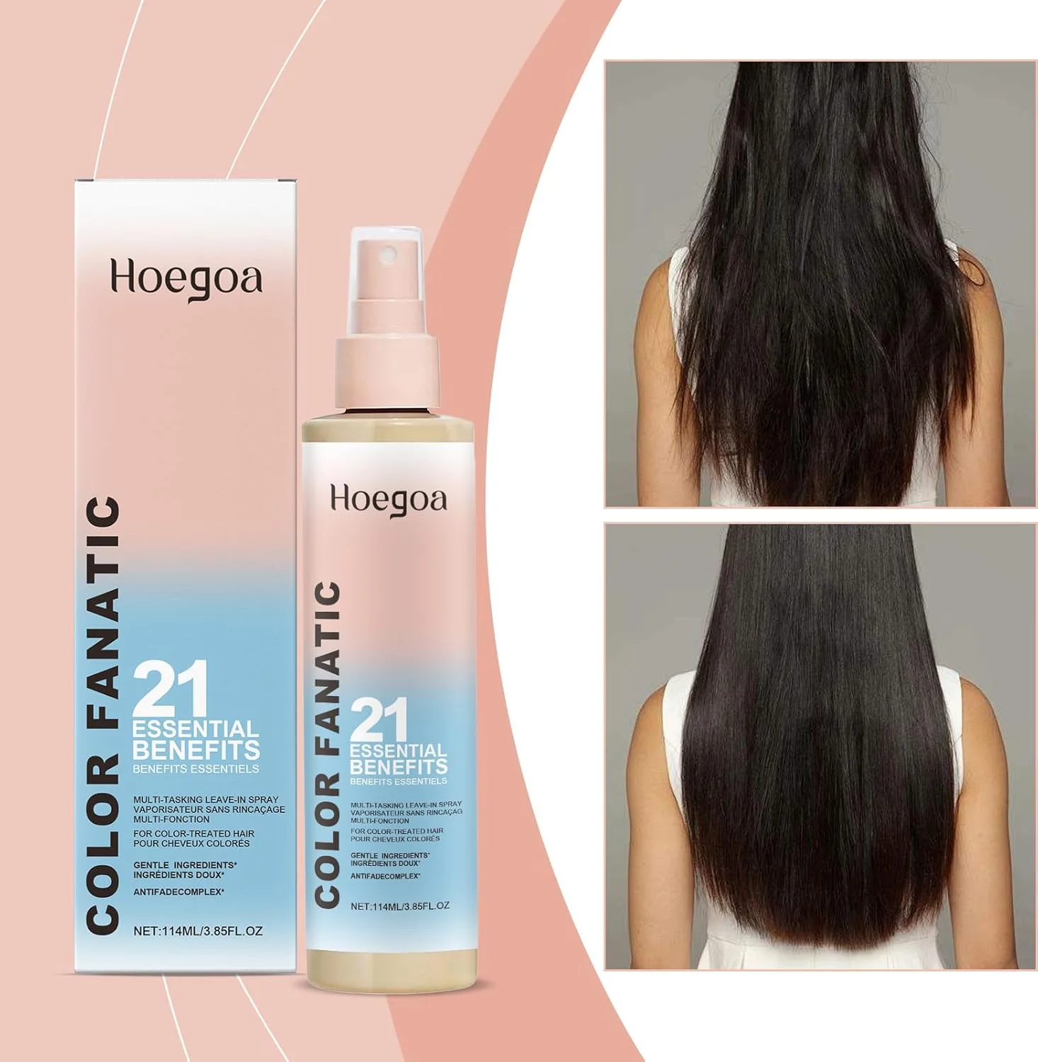 اسپری نرم کننده و محافظ رنگ مو، باز کننده گره، مغذی و محافظ موهای رنگ شده، درمان سبک اسپری نرم کننده و محافظ رنگ مو، باز کننده گره، مغذی و محافظ موهای رنگ شده، درمان سبک