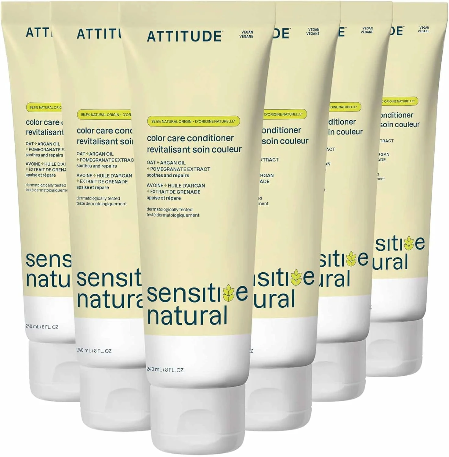 نرم کننده مو ATTITUDE برای پوست حساس، ایمن برای موهای رنگ شده، مواد تشکیل دهنده گیاهی و معدنی، ضد حساسیت، جو دوسر تسکین دهنده، وگان و بدون تست حیوانی، روغن آرگان، 240 میلی لیتر (بسته 6 عددی) نرم کننده مو ATTITUDE برای پوست حساس، ایمن برای موهای رنگ شده، مواد تشکیل دهنده گیاهی و معدنی، ضد حساسیت، جو دوسر تسکین دهنده، وگان و بدون تست حیوانی، روغن آرگان، 240 میلی لیتر (بسته 6 عددی)