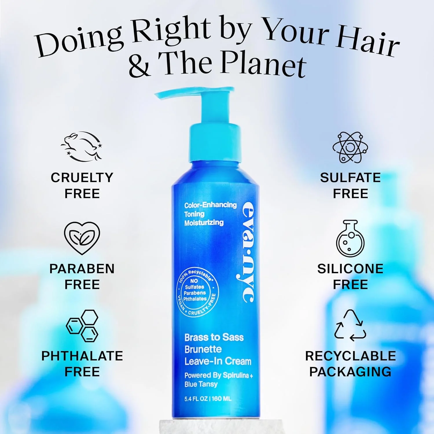 کرم موی بدون آبکشی اوا ان وای سی مدل Brass to Sass Brunette، نرم کننده بدون آبکشی برای موهای رنگ شده، کرم تونر موی وگان برای موهای قهوه ای، تونر بدون آبکشی برای موهای نارنجی و زرد، 160 میلی لیتر کرم موی بدون آبکشی اوا ان وای سی مدل Brass to Sass Brunette، نرم کننده بدون آبکشی برای موهای رنگ شده، کرم تونر موی وگان برای موهای قهوه ای، تونر بدون آبکشی برای موهای نارنجی و زرد، 160 میلی لیتر