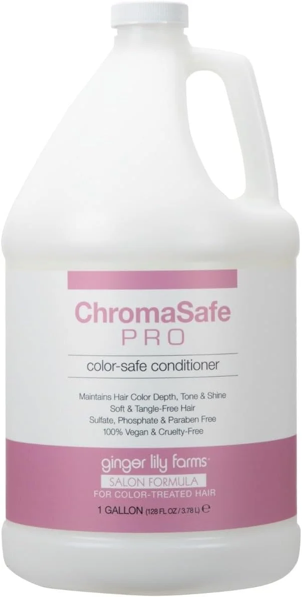 نرم کننده موهای رنگ شده ChromaSafe Pro از Ginger Lily Farms Salon Formula، کاملا گیاهی و بدون تست حیوانی، حجم 1 گالن (128 fl oz) نرم کننده موهای رنگ شده ChromaSafe Pro از Ginger Lily Farms Salon Formula، کاملا گیاهی و بدون تست حیوانی، حجم 1 گالن (128 fl oz)