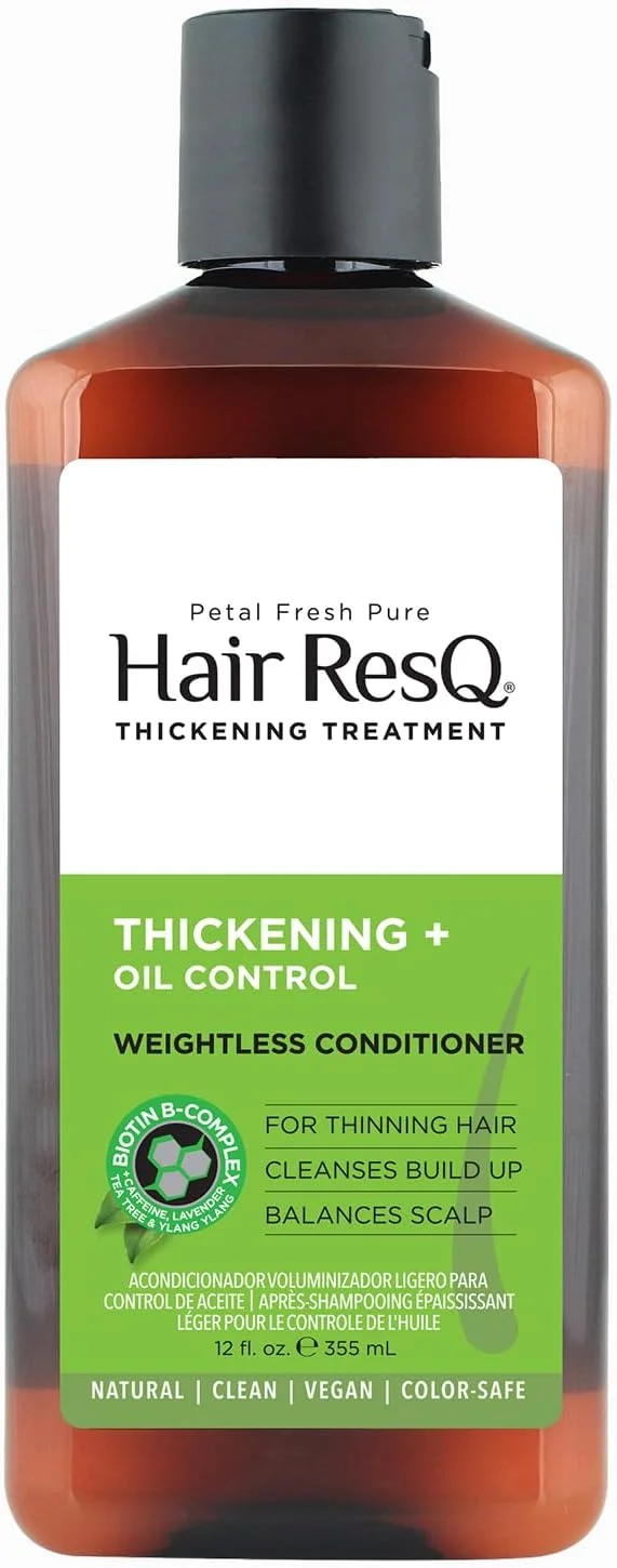 نرم کننده مو پتال فرش Pure Hair ResQ، کنترل چربی و حجم دهنده موهای نازک | حاوی اسطوخودوس و درخت چای ارگانیک | وگان، بدون تست حیوانی و ایمن برای موهای رنگ شده | 355 میلی لیتر