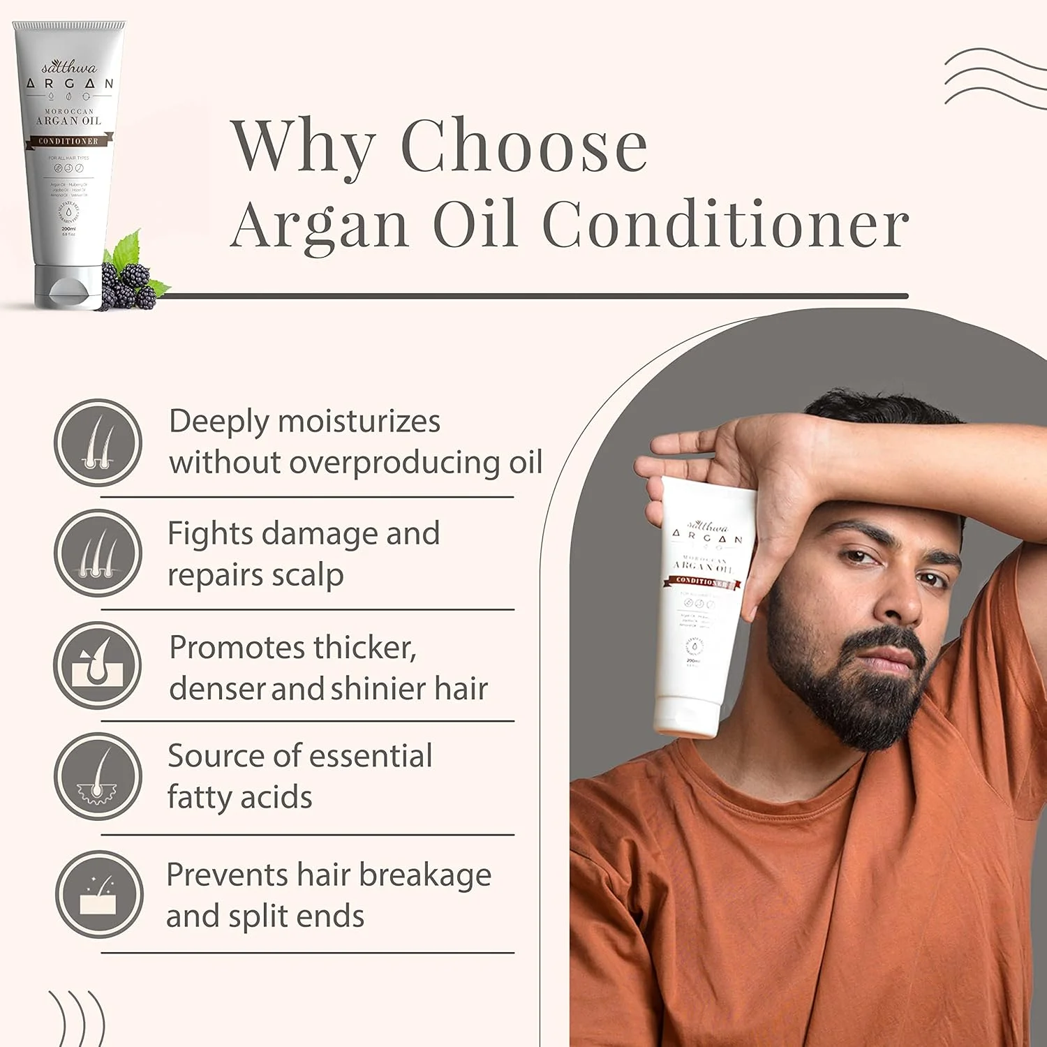 نرم کننده روغن آرگان ساتوا (200 میلی لیتر)