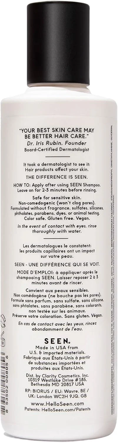 نرم کننده مو سین، بدون عطر - غیر کومدوژنیک و بدون سولفات - توسعه یافته توسط متخصص پوست - ایمن برای پوست های حساس، مستعد اگزما و آکنه