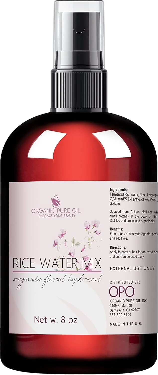 محلول آب برنج برای رشد مو - 100% طبیعی، قدرت مضاعف، مه گیاهی، اسپری، نرم کننده برای پوست سر، موهای بافته شده، خشک، چرب و شکننده - آلوئه ورا تخمیر شده، دی-پانتنول، آنتی اکسیدان ها - بسته بندی ممکن است متفاوت باشد