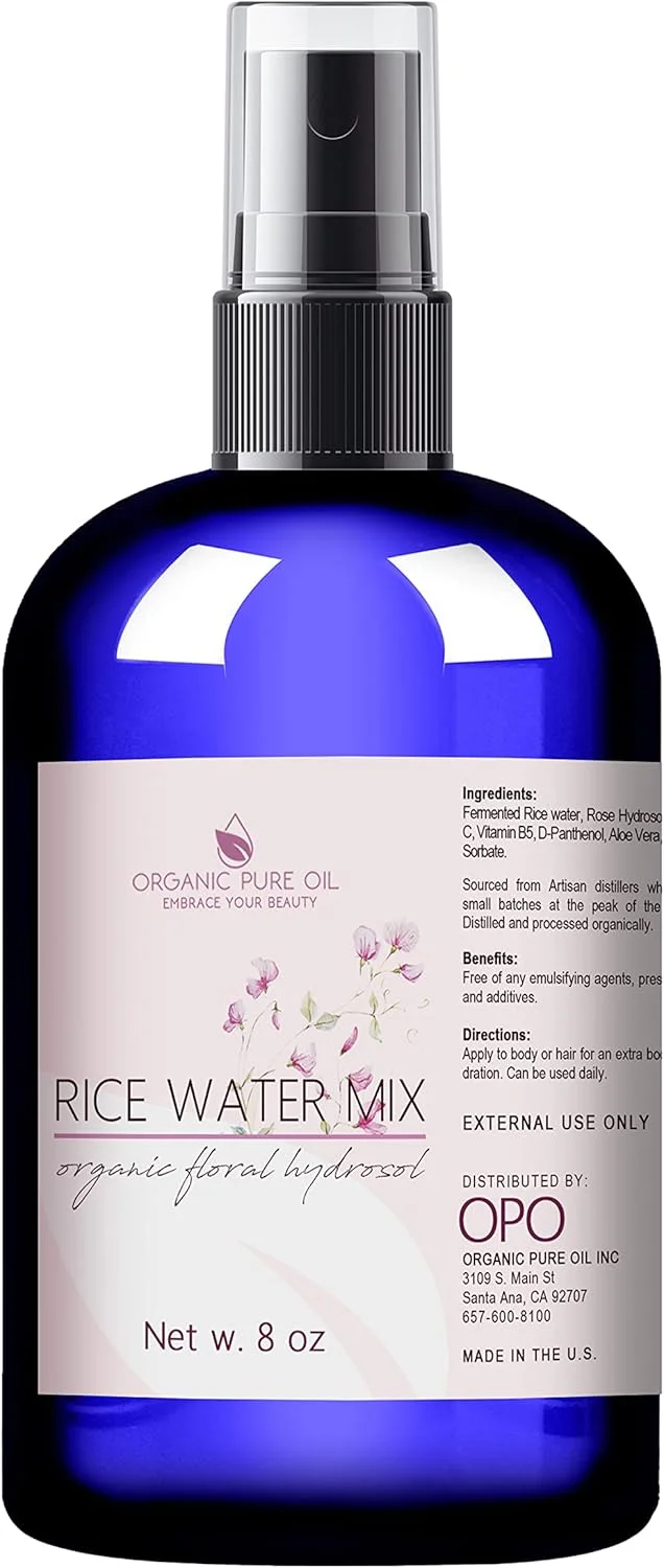 محلول آب برنج برای رشد مو - 100% طبیعی، قدرت مضاعف، مه گیاهی، اسپری، نرم کننده برای پوست سر، موهای بافته شده، خشک، چرب و شکننده - آلوئه ورا تخمیر شده، دی-پانتنول، آنتی اکسیدان ها - بسته بندی ممکن است متفاوت باشد