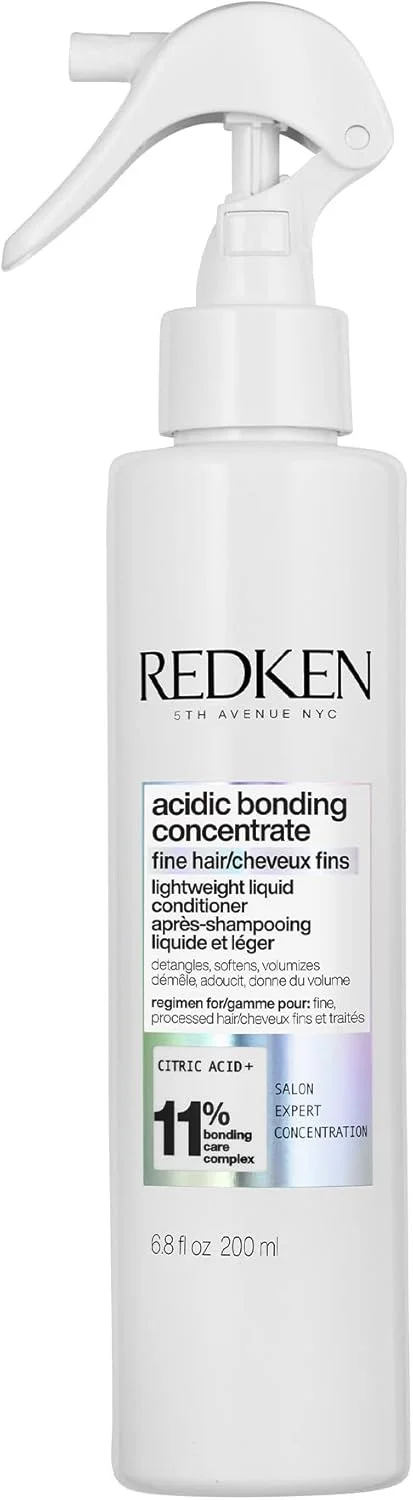 نرم کننده مایع سبک Redken Bonding برای ترمیم موهای آسیب دیده | حجم دهنده و حالت دهنده | کنسانتره اسیدی باندینگ | نرم کننده اسپری بدون سولفات | برای موهای نازک یا کم پشت | 200 میلی لیتر