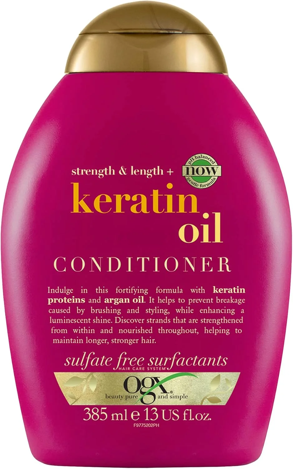 نرم کننده مو روغن کراتین OGX Anti-Breakage+، ۳۸۵ میلی لیتر (بسته ۱ عددی)، نرم کننده تقویت کننده و آبرسان مو برای تقویت و محافظت در برابر آسیب، موخوره و شکستگی
