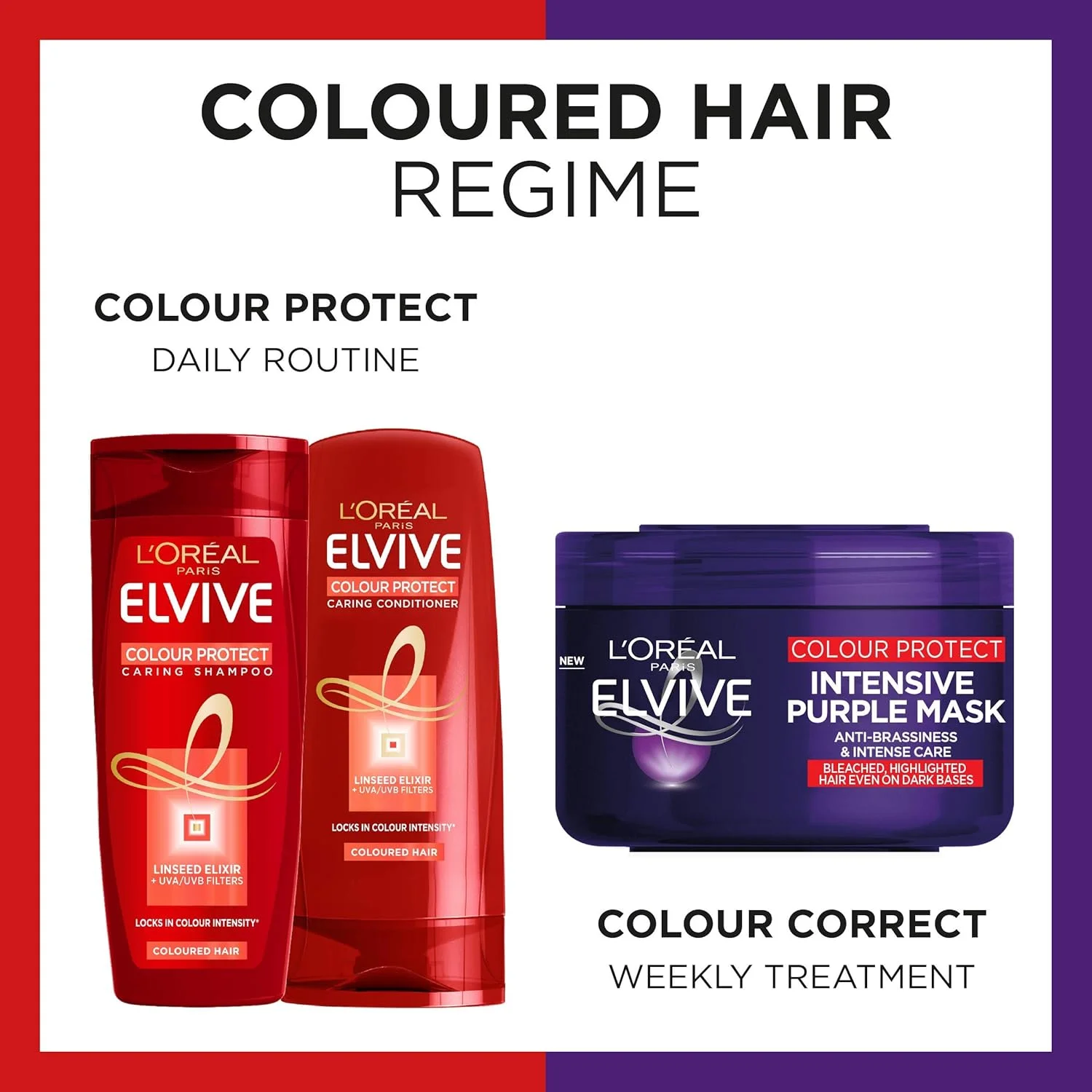 ماسک مو بنفش ضد زردی لورآل پاریس Elvive Colour Protect، 250 میلی لیتر ماسک مو بنفش ضد زردی لورآل پاریس Elvive Colour Protect، 250 میلی لیتر