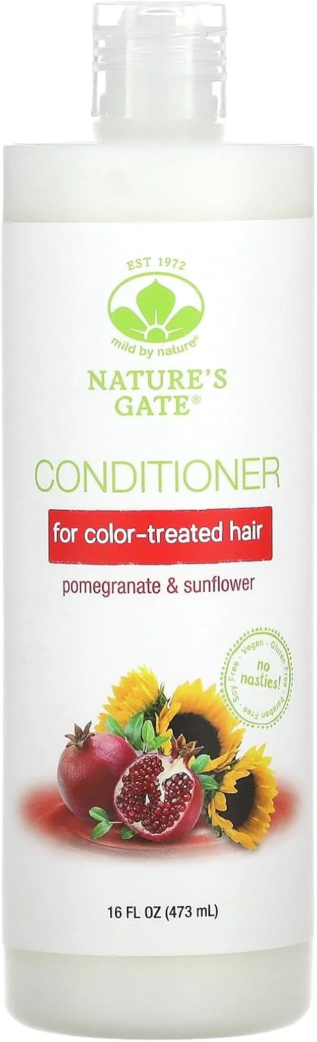 نرم کننده موهای رنگ شده انار و آفتابگردان Mild By Nature، (Nature's Gate)، 473 میلی لیتر نرم کننده موهای رنگ شده انار و آفتابگردان Mild By Nature، (Nature's Gate)، 473 میلی لیتر