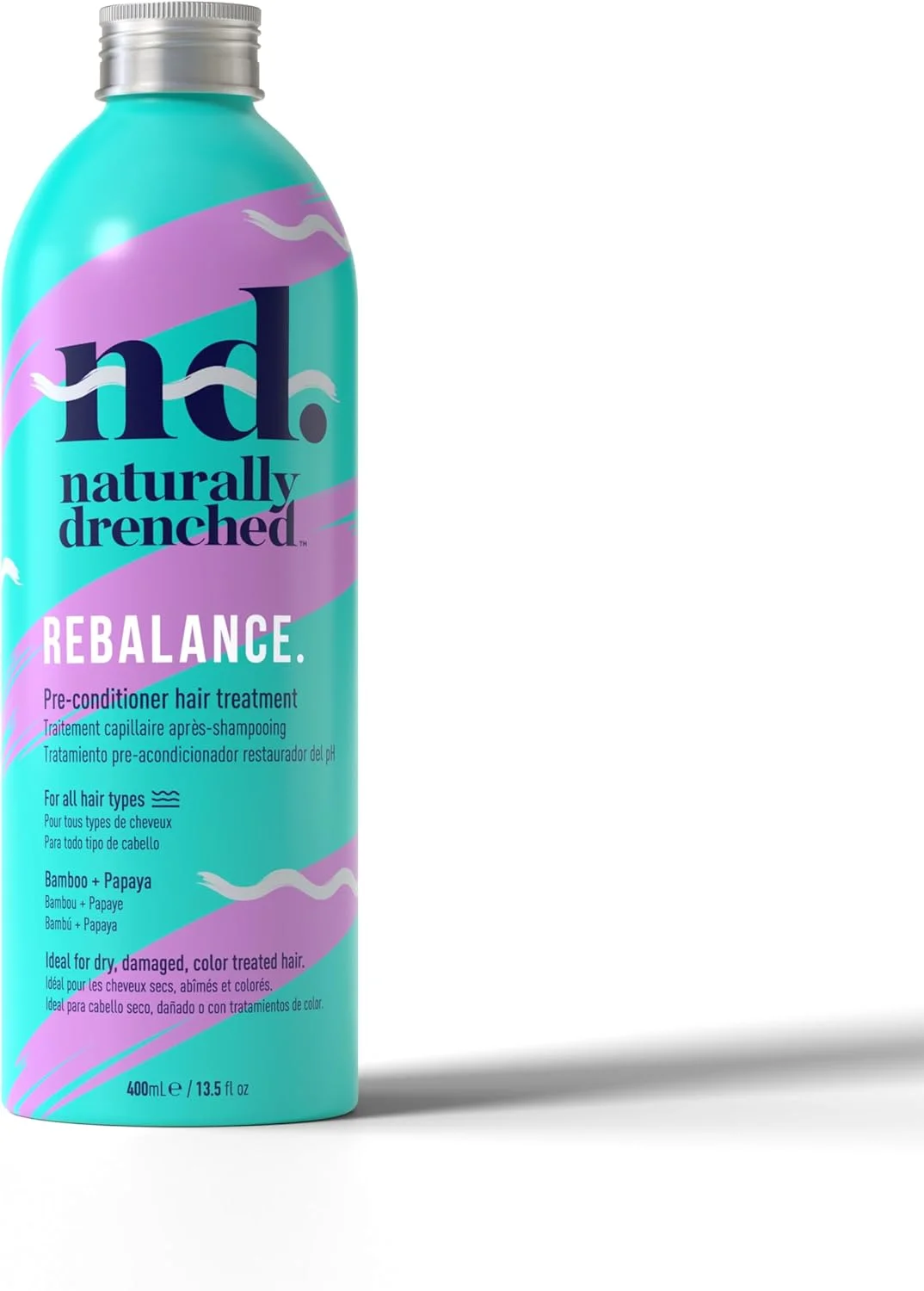 درمان مو قبل از نرم کننده Naturally Drenched Rebalance برای موهای خشک، آسیب دیده یا رنگ شده | وگان، بدون فتالات و پارابن | 400 میلی لیتر درمان مو قبل از نرم کننده Naturally Drenched Rebalance برای موهای خشک، آسیب دیده یا رنگ شده | وگان، بدون فتالات و پارابن | 400 میلی لیتر