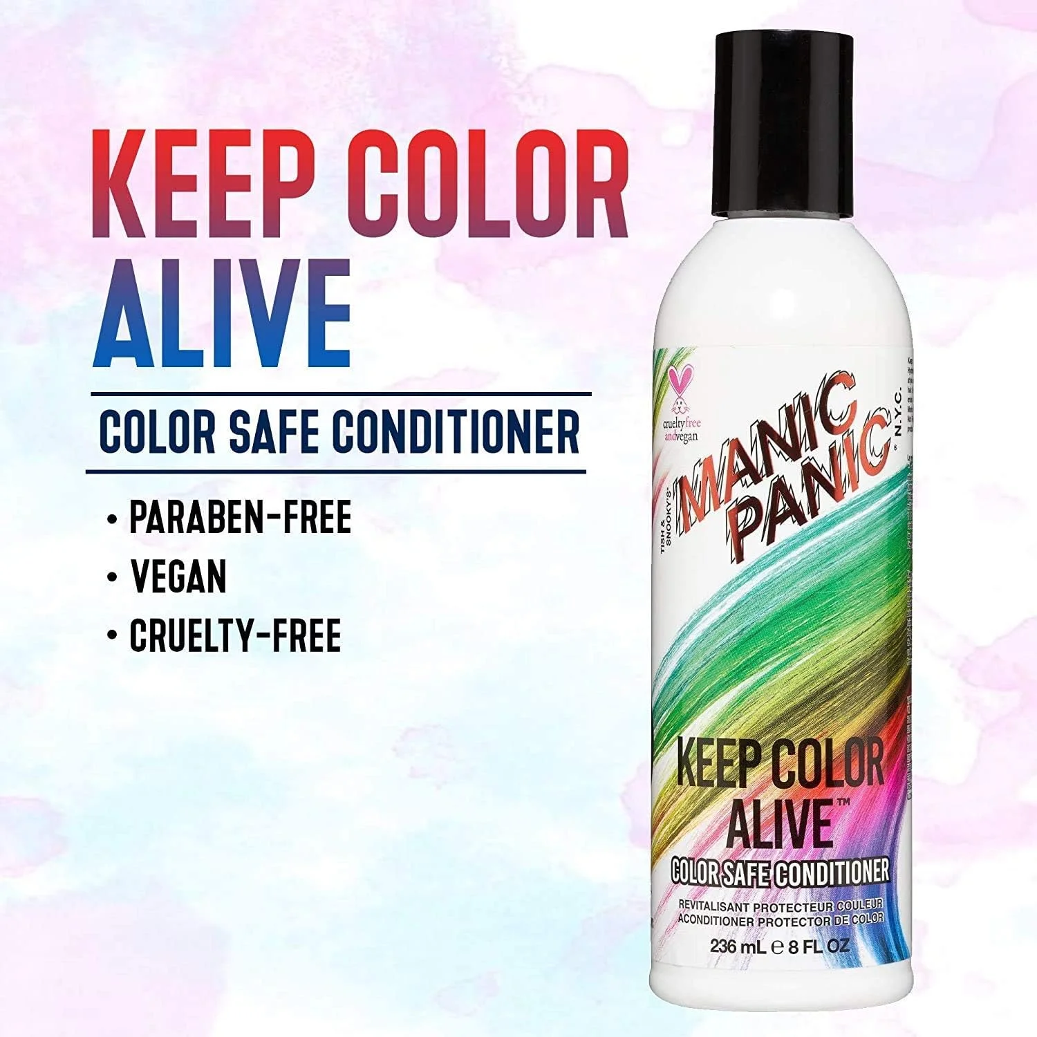 نرم کننده موهای رنگ شده مانیك پانیک Keep Color Alive - بدون سولفات و پارابن - وگان و بدون تست حیوانی، مرطوب کننده و حجم دهنده - حاوی کینوا و شی باتر برای ترمیم موهای آسیب دیده (236 میلی لیتر) نرم کننده موهای رنگ شده مانیك پانیک Keep Color Alive - بدون سولفات و پارابن - وگان و بدون تست حیوانی، مرطوب کننده و حجم دهنده - حاوی کینوا و شی باتر برای ترمیم موهای آسیب دیده (236 میلی لیتر)