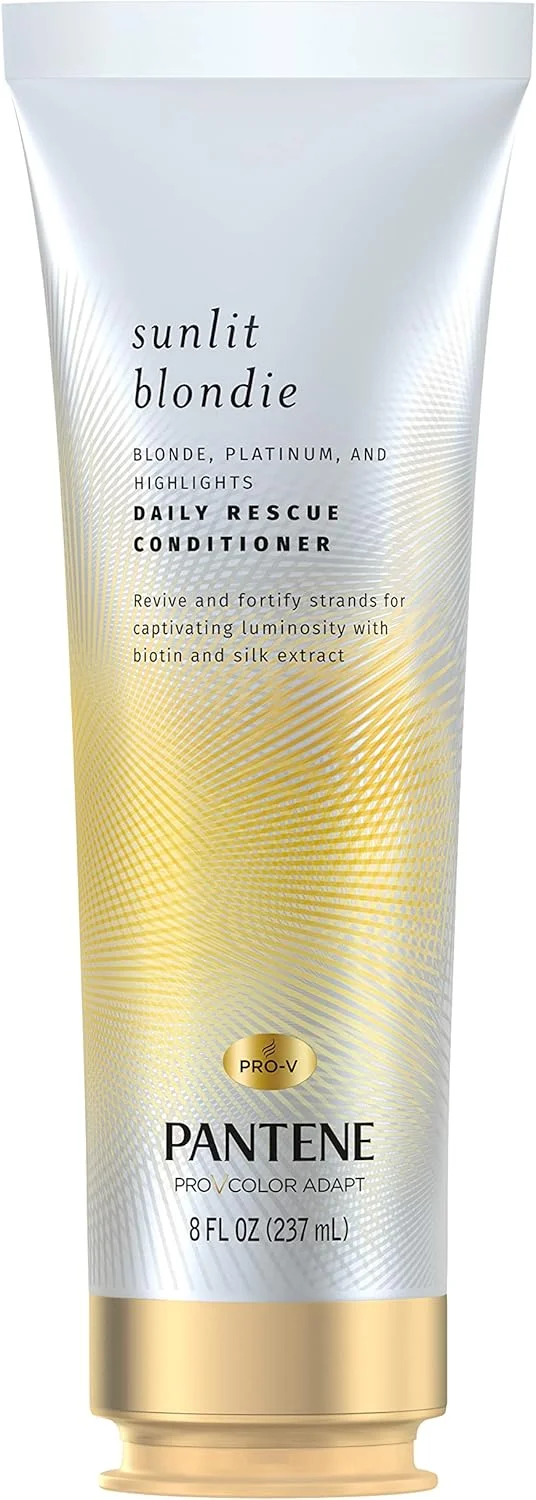 نرم کننده مو پنتن مدل Sunlit Blondie Daily Rescue، مناسب موهای بلوند، درمان موهای رنگ شده، حاوی بیوتین و عصاره ابریشم، 240 میلی لیتر نرم کننده مو پنتن مدل Sunlit Blondie Daily Rescue، مناسب موهای بلوند، درمان موهای رنگ شده، حاوی بیوتین و عصاره ابریشم، 240 میلی لیتر