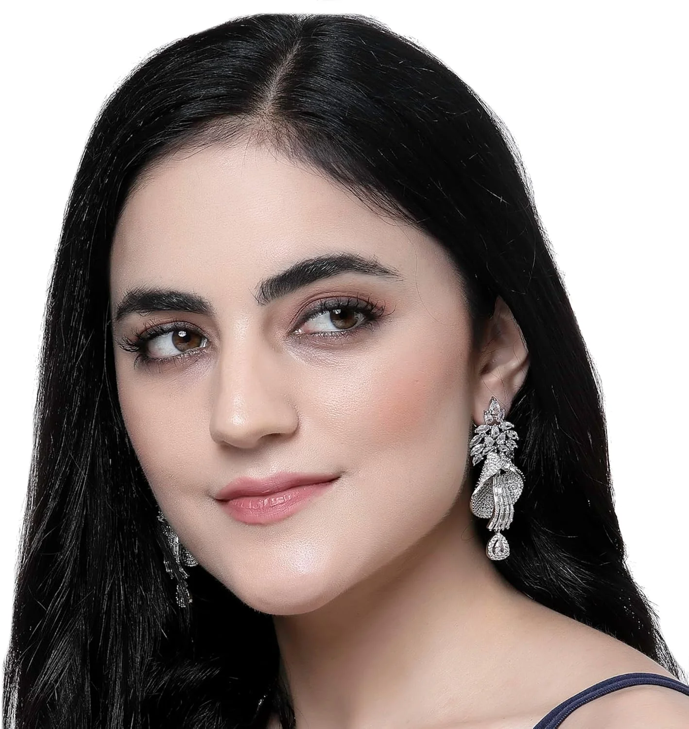 گوشواره های آویز طرح Quikry نگین دار الماس آمریکایی سفید با روکش رودیوم زنانه و دخترانه ZENEME گوشواره های آویز طرح Quikry نگین دار الماس آمریکایی سفید با روکش رودیوم زنانه و دخترانه ZENEME