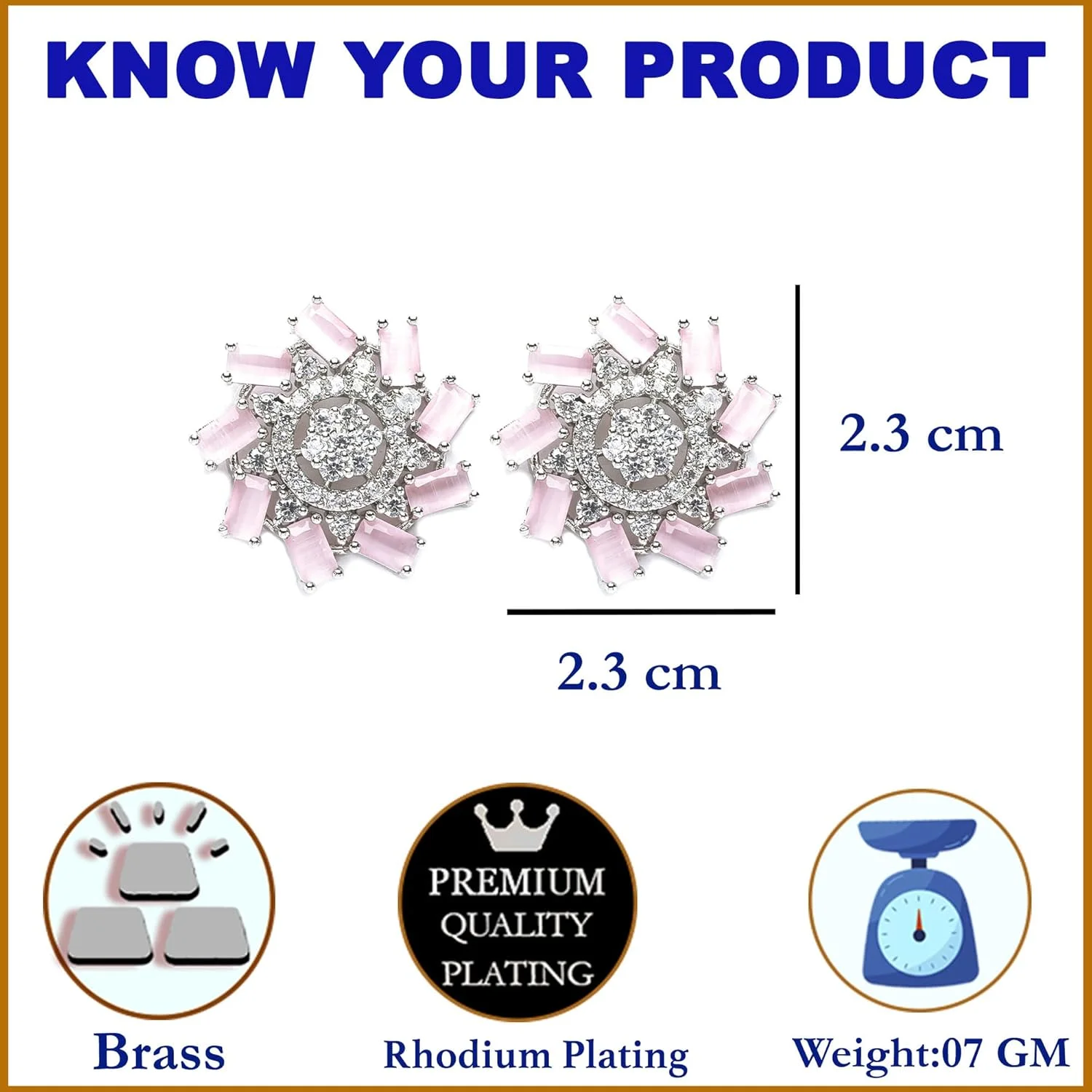 گوشواره های میخی طرح گل نگین دار روکش رودیوم زنانه و دخترانه برند زِنِم گوشواره های میخی طرح گل نگین دار روکش رودیوم زنانه و دخترانه برند زِنِم